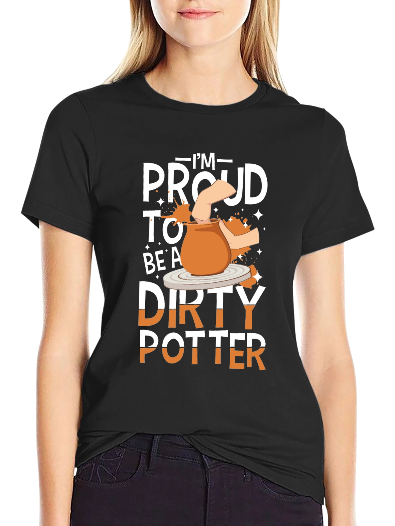 Black I'm Proud to Be A Dirty Potter T-Shirt view 2
