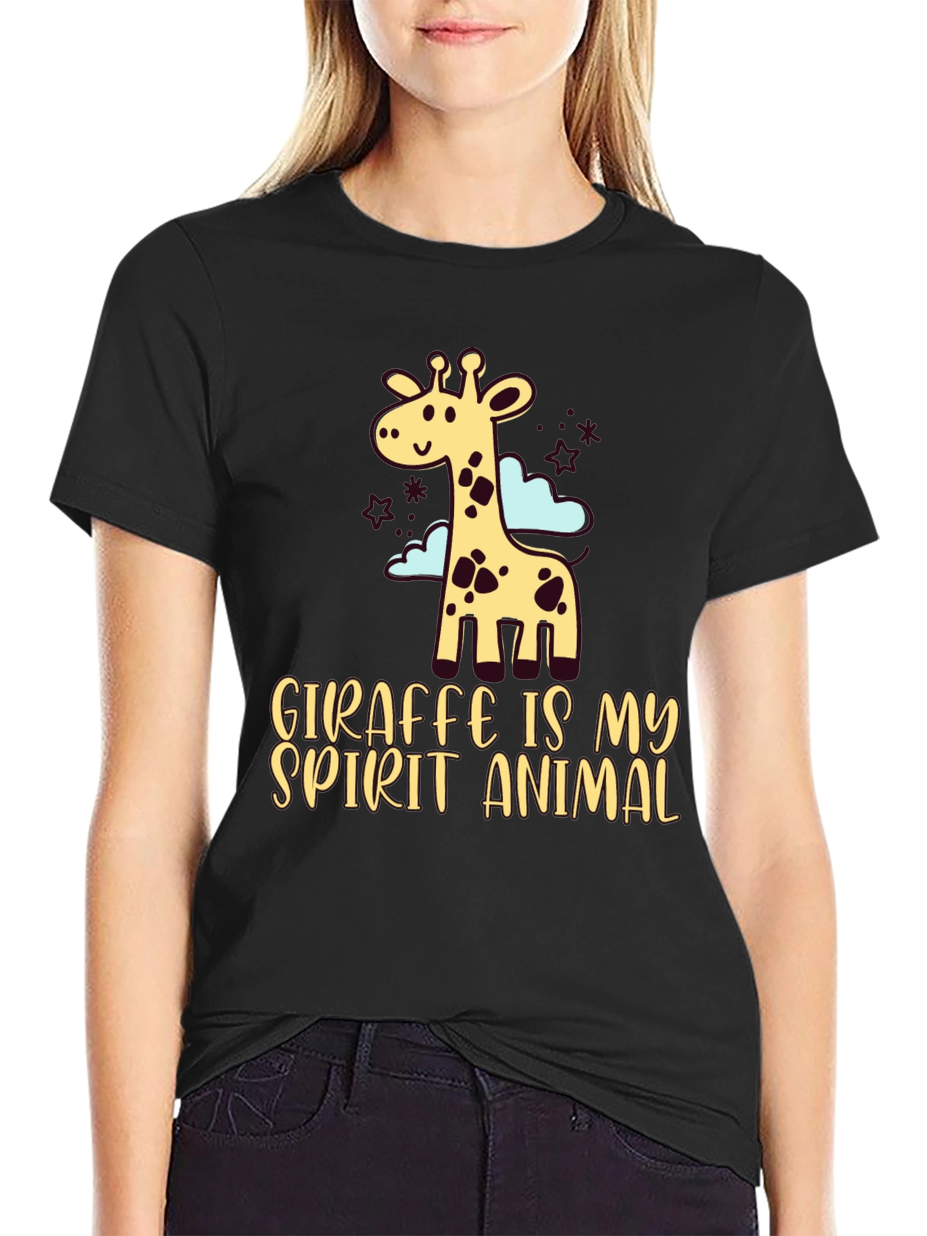 Black Giraffe Spirit Animal Graphic Tee - Unisex view 2