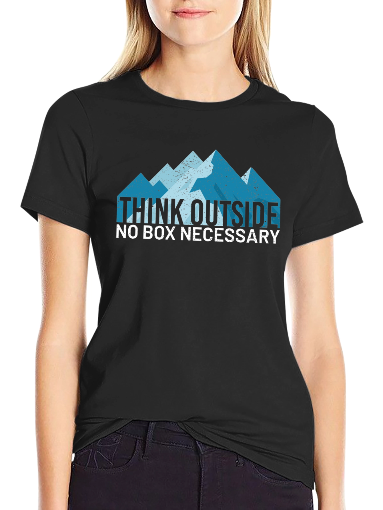 Black Think Outside the Box Graphic Tee view 2
