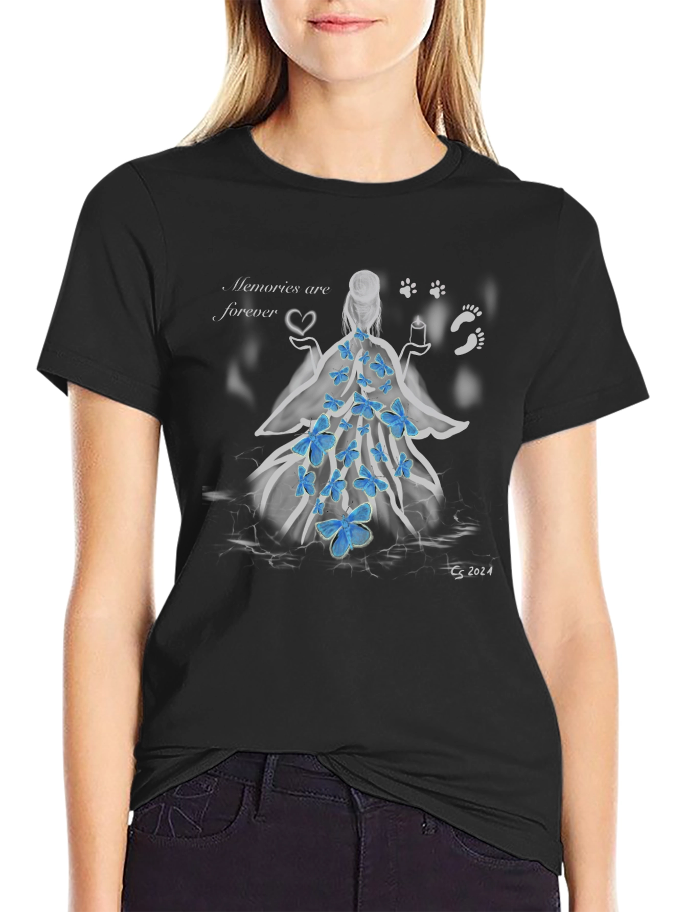 Memories Forever T-Shirt - Angel with Butterflies - 2
