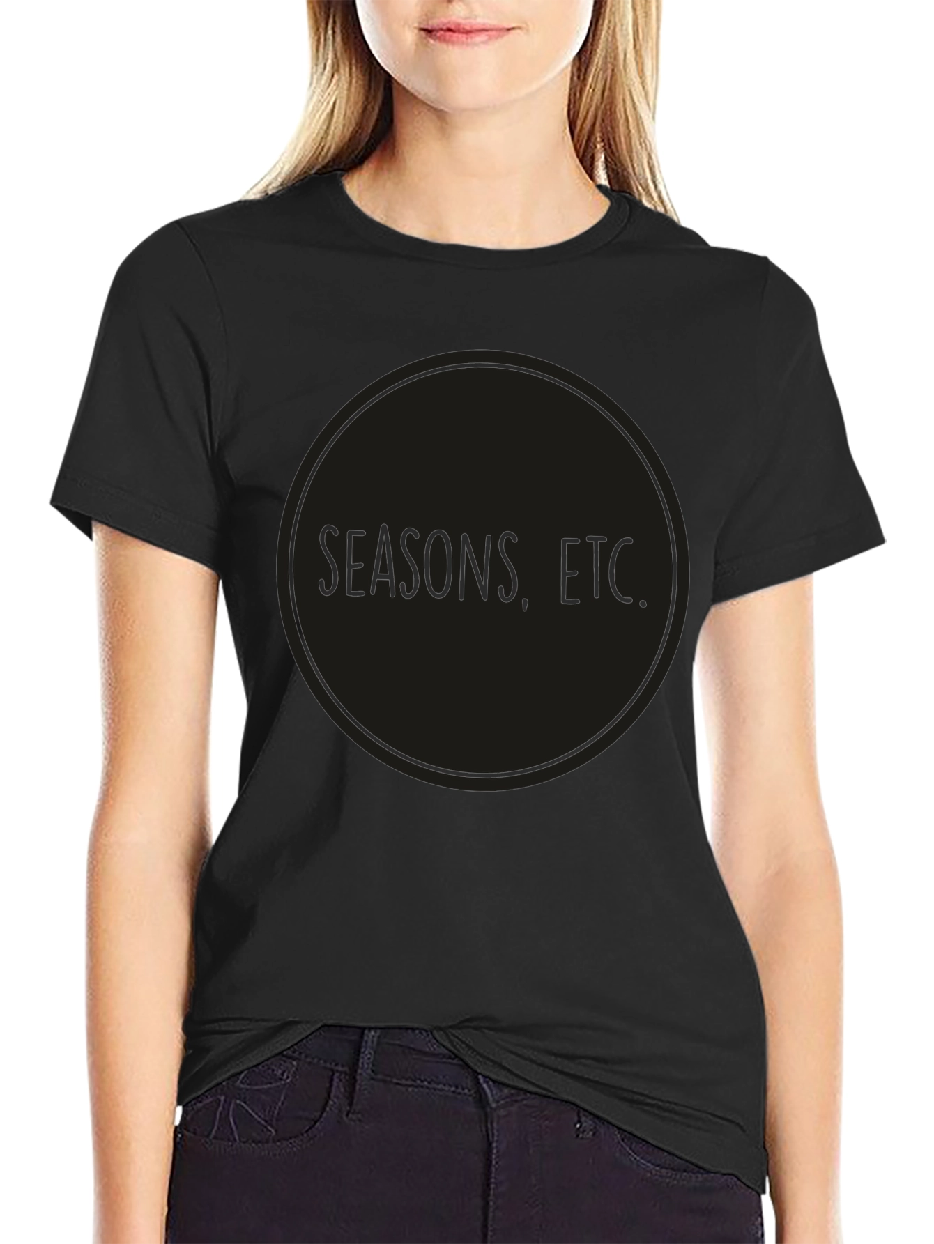 Black Seasons, Etc. Black Graphic Tee - Minimalist Style view 2