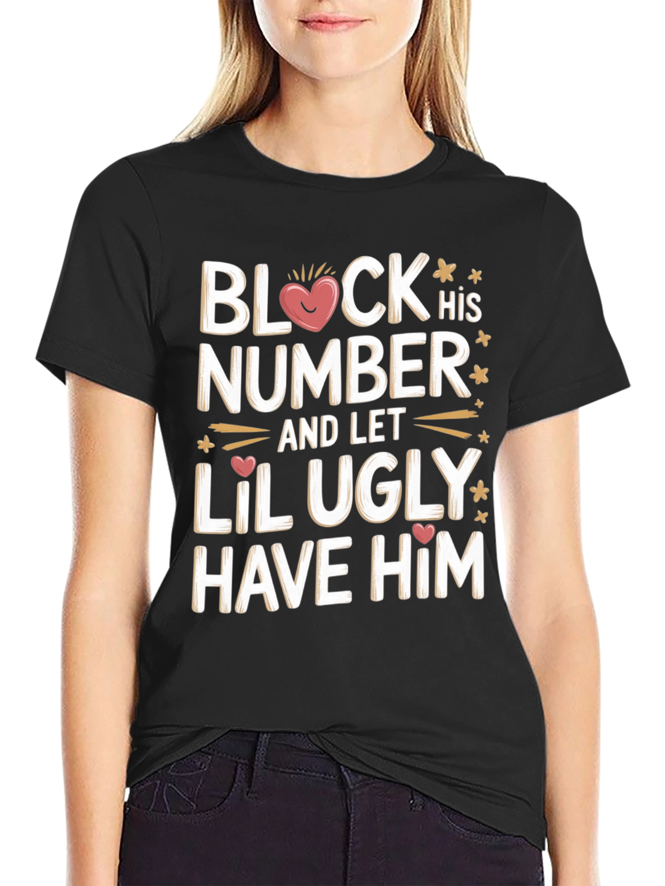 Black Block His Number Funny T-Shirt view 2