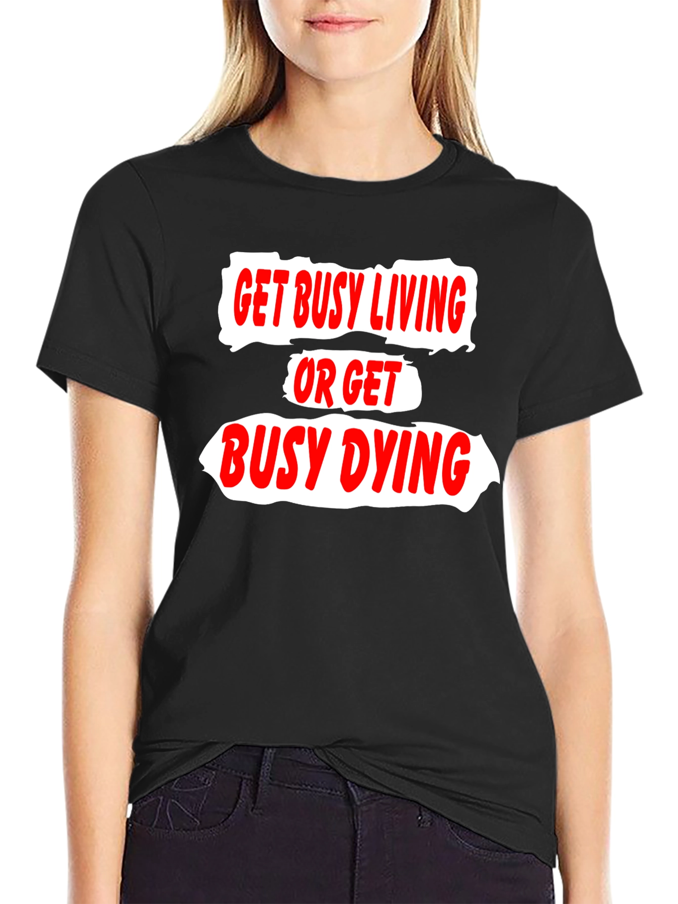 Black Get Busy Living T-Shirt view 2