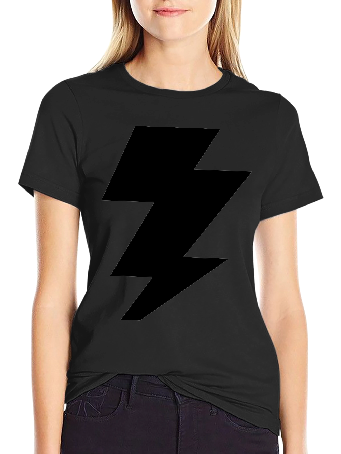 Black Black Lightning Bolt Graphic Tee - Men's view 2