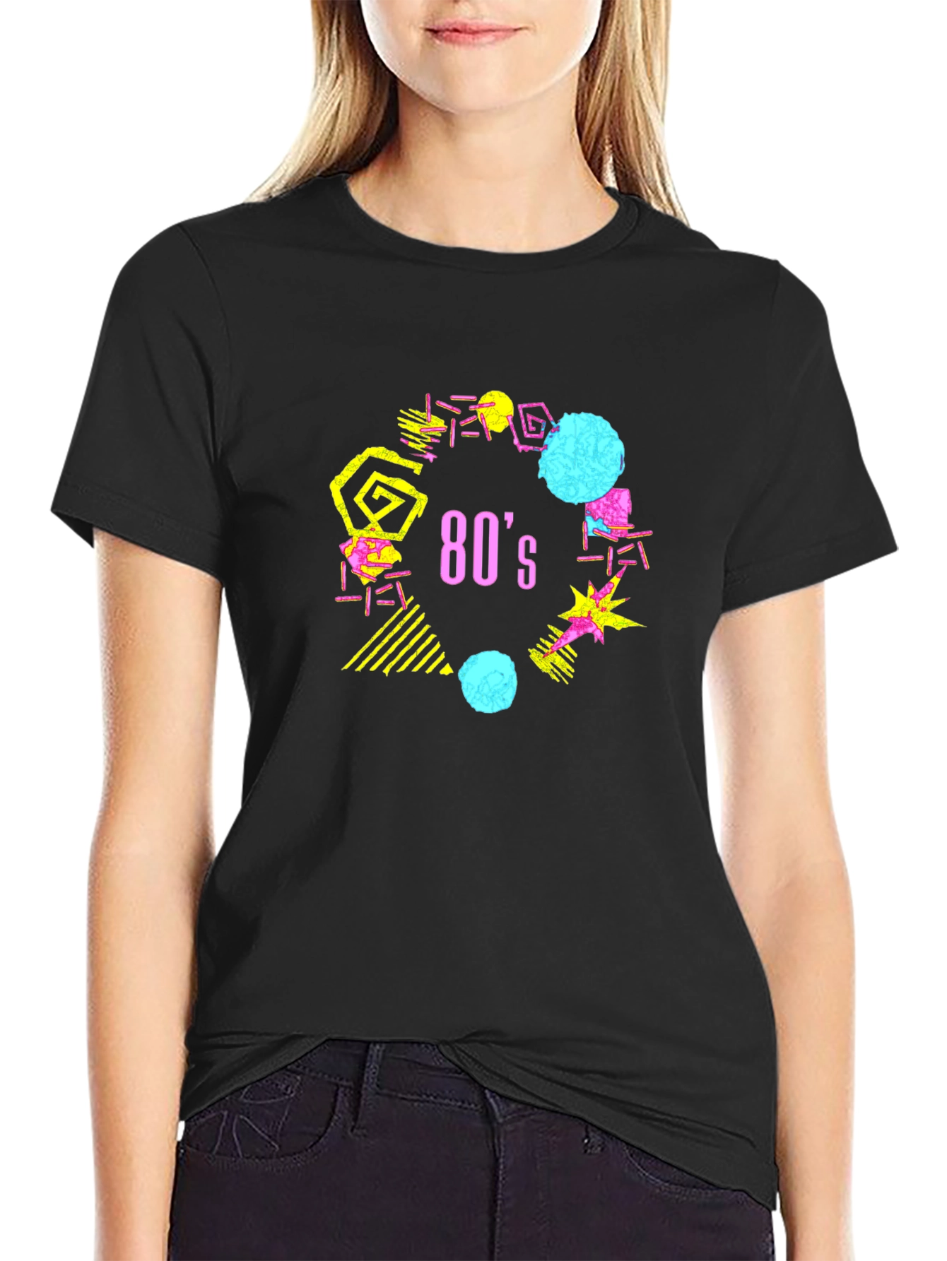 Black Retro 80's Graphic T-Shirt view 2