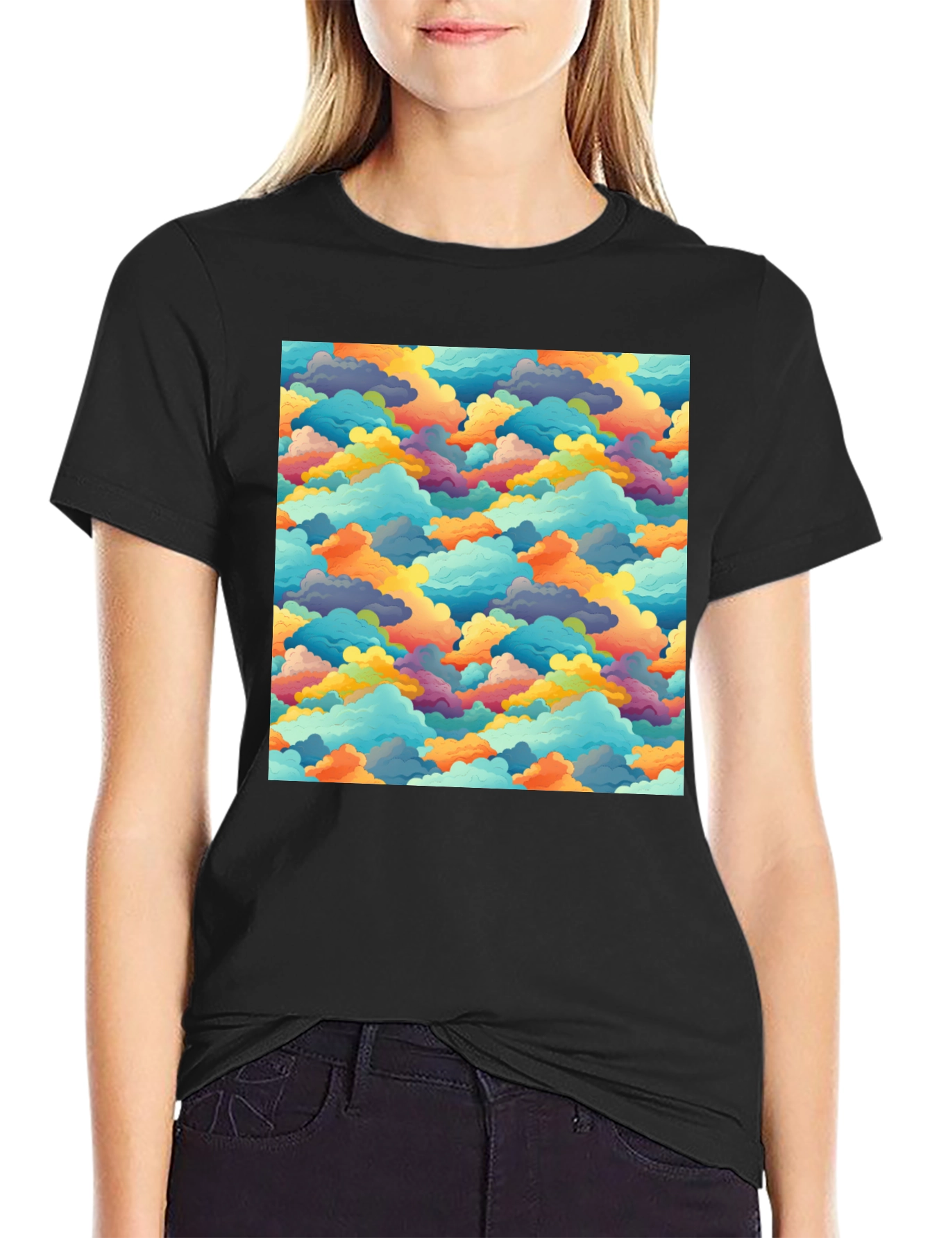 Black Cloudscape Pattern Tee view 2