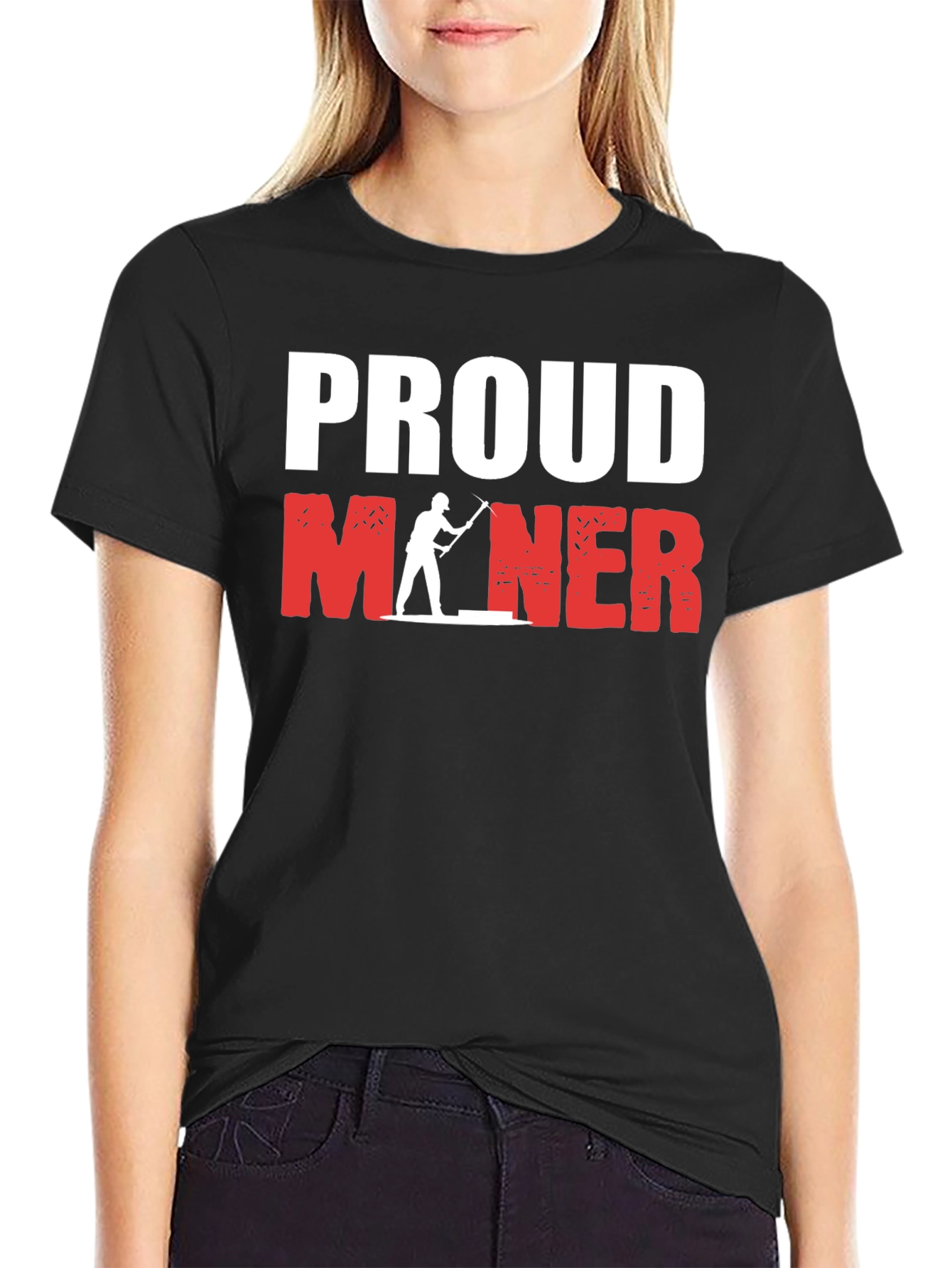 Black Proud Miner Graphic T-Shirt - Black view 2