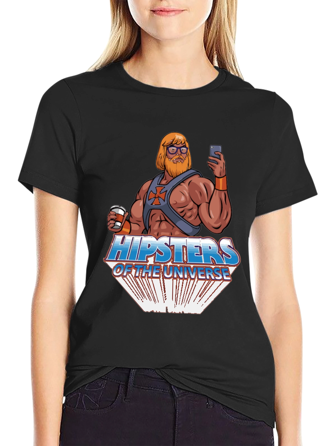 Black Hipsters of the Universe Graphic Tee view 2