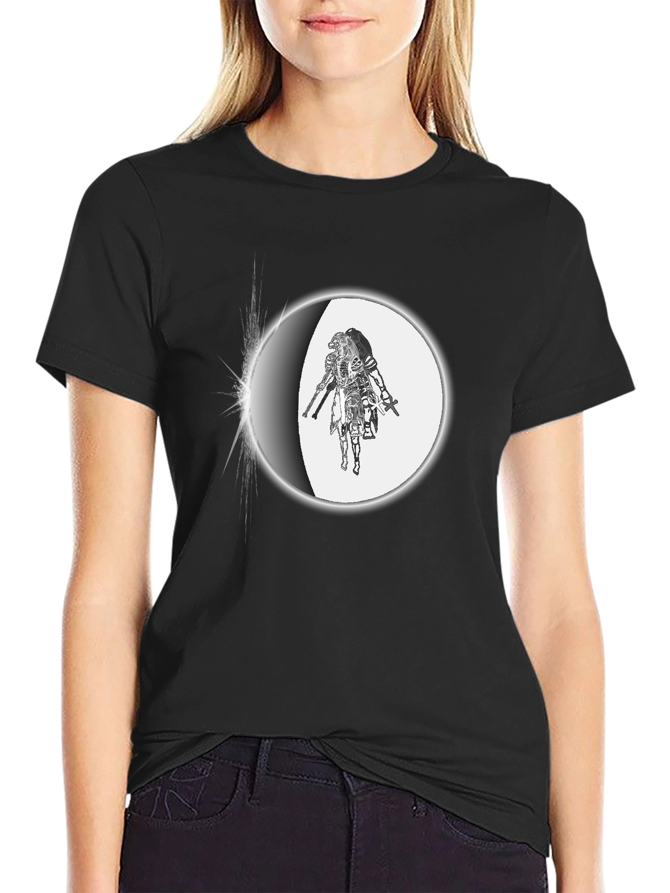 Black Warrior Eclipse Graphic T-Shirt - Men's Black Tee view 2