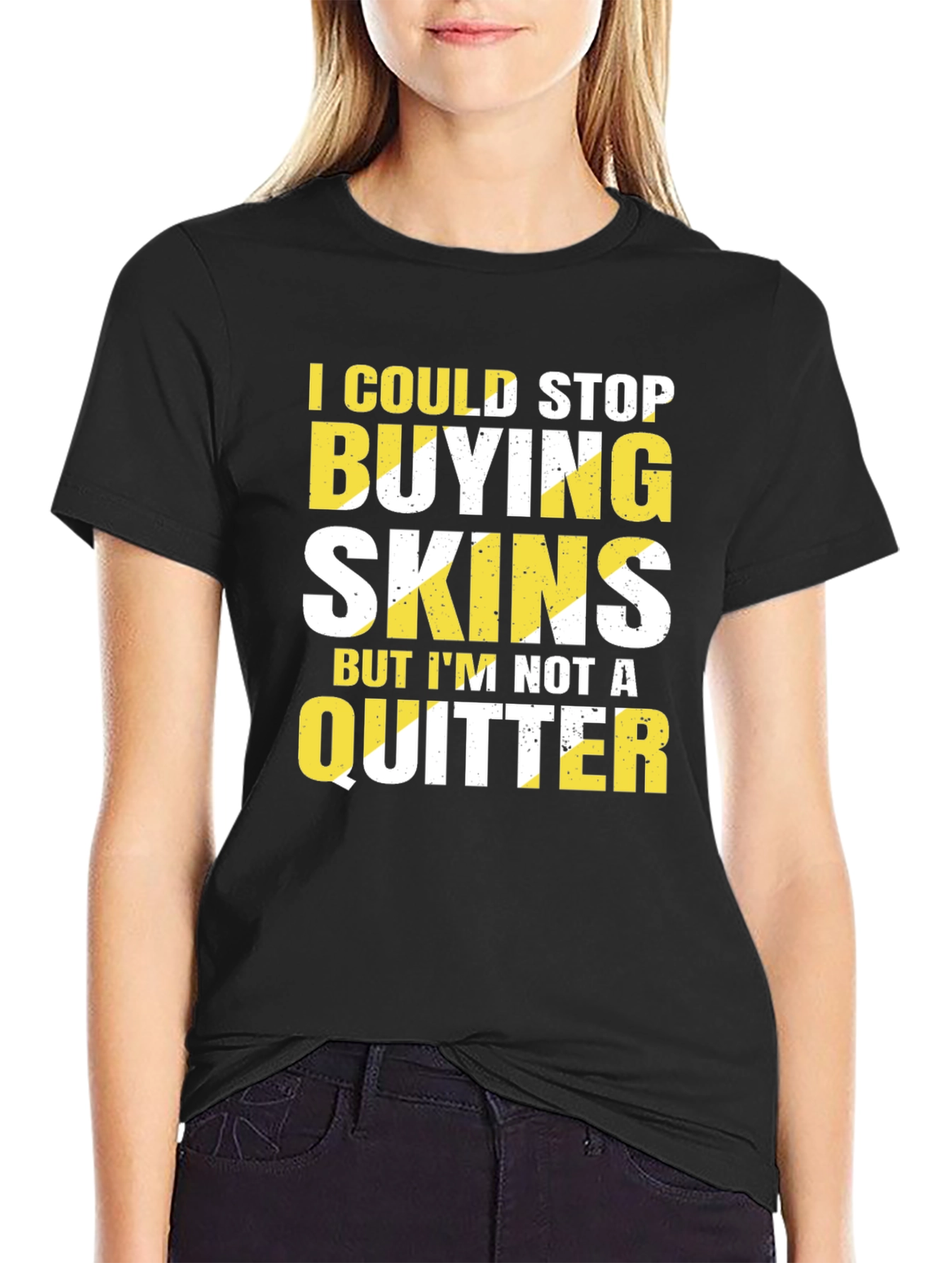 Black Funny Gamer T-Shirt - I Could Stop Buying Skins view 2