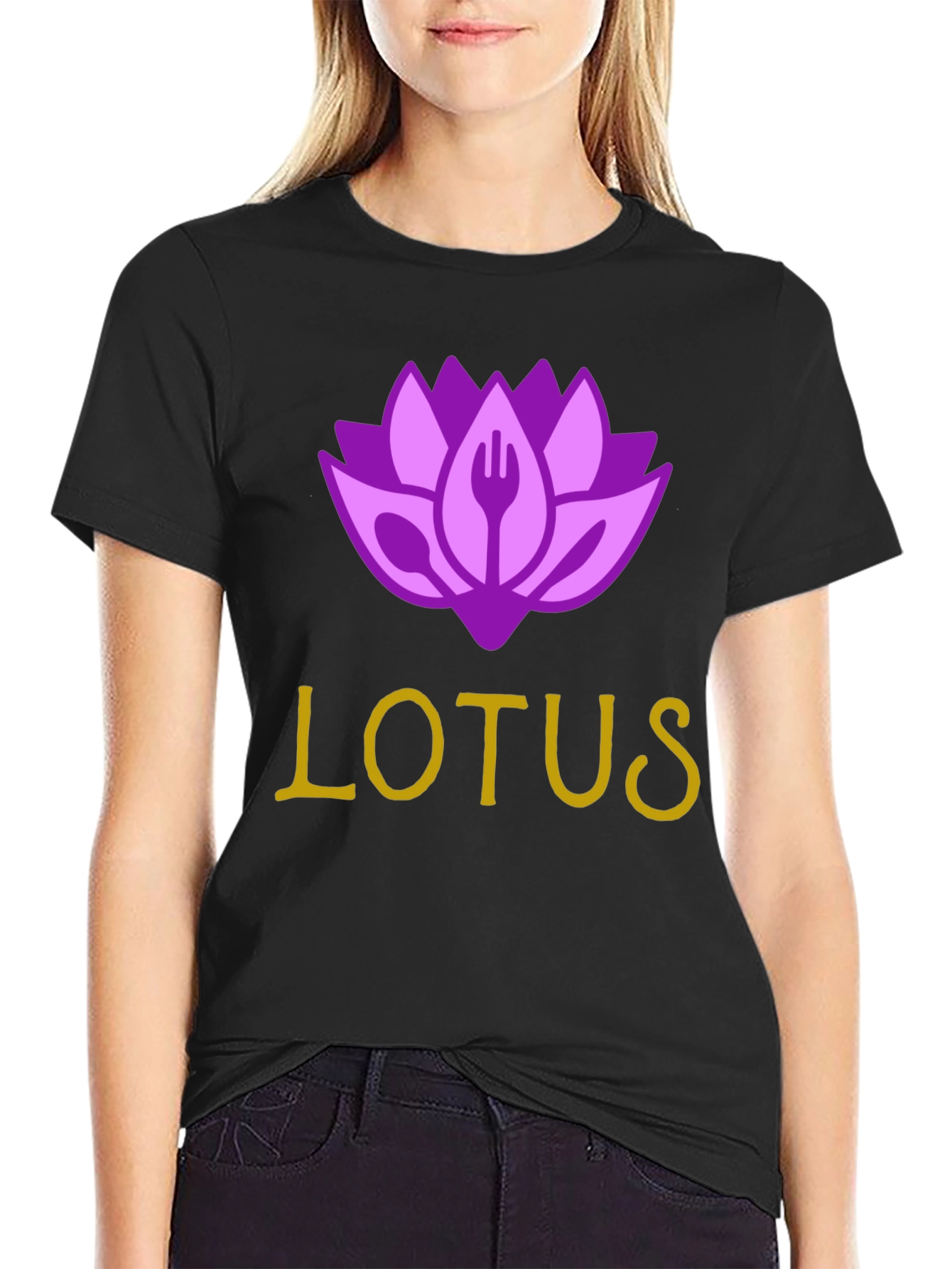 Black Lotus Restaurant T-Shirt - Black Cotton Blend view 2