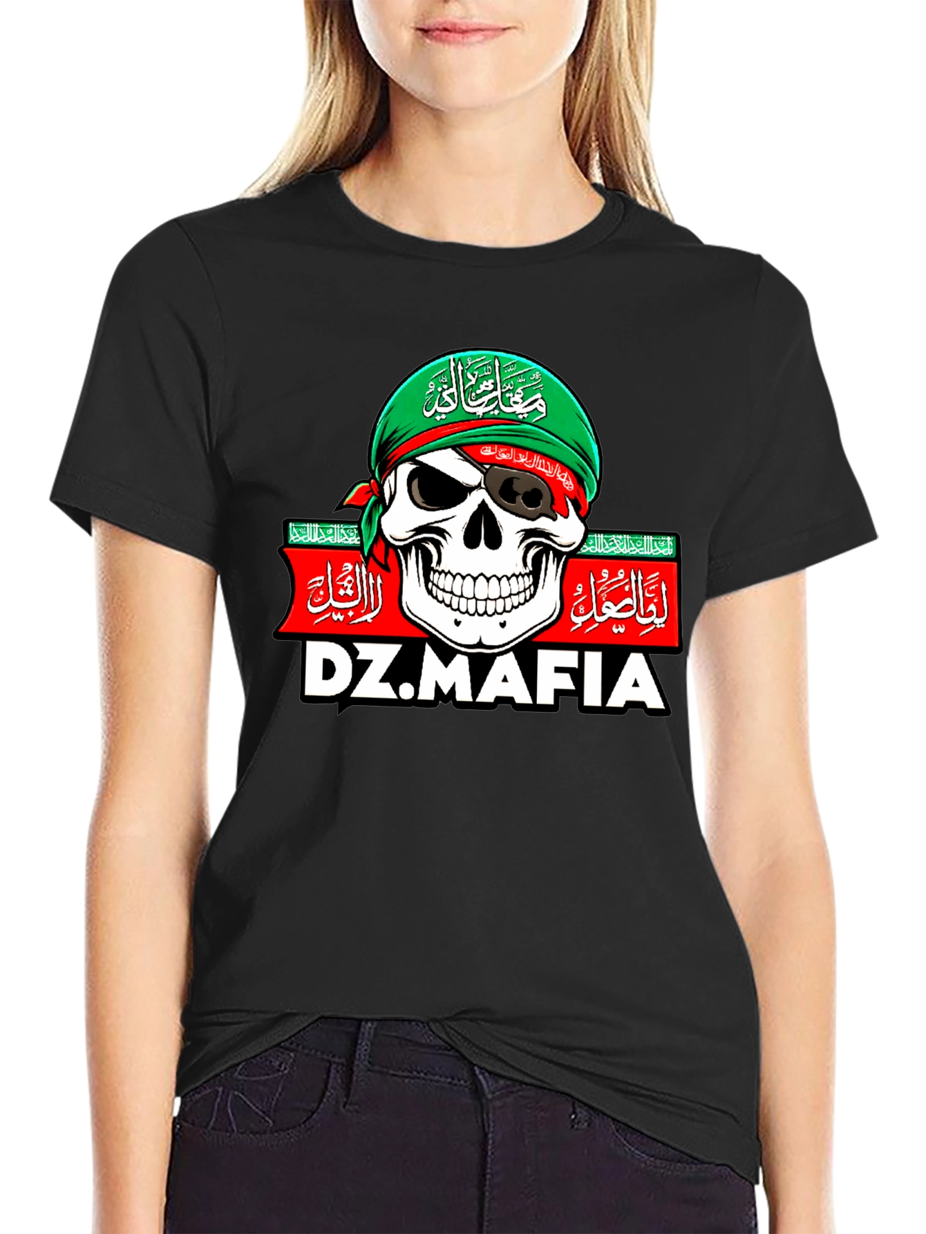 Black DZ.MAFIA Skull T-Shirt view 2