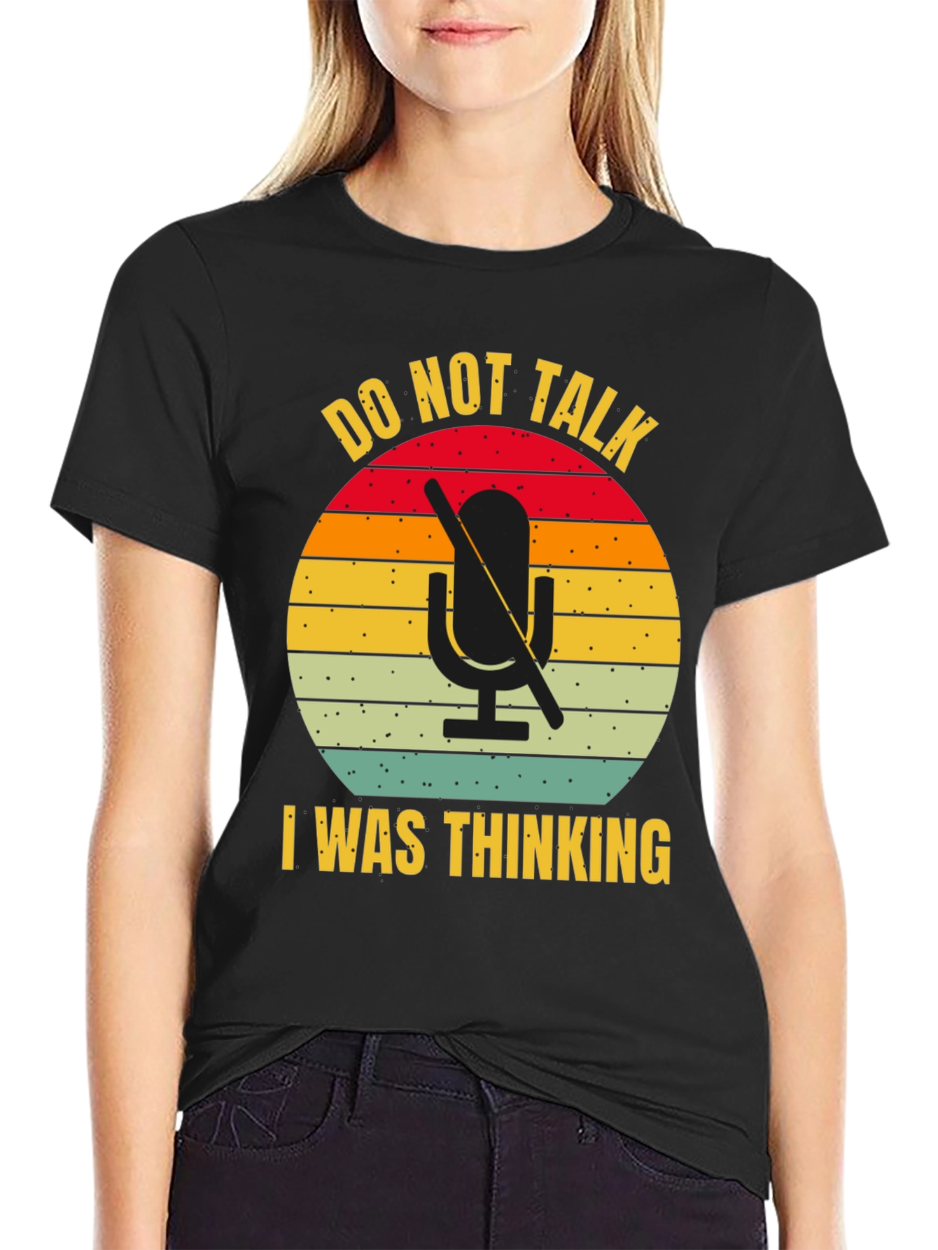 Black Do Not Talk I Was Thinking T-Shirt view 2