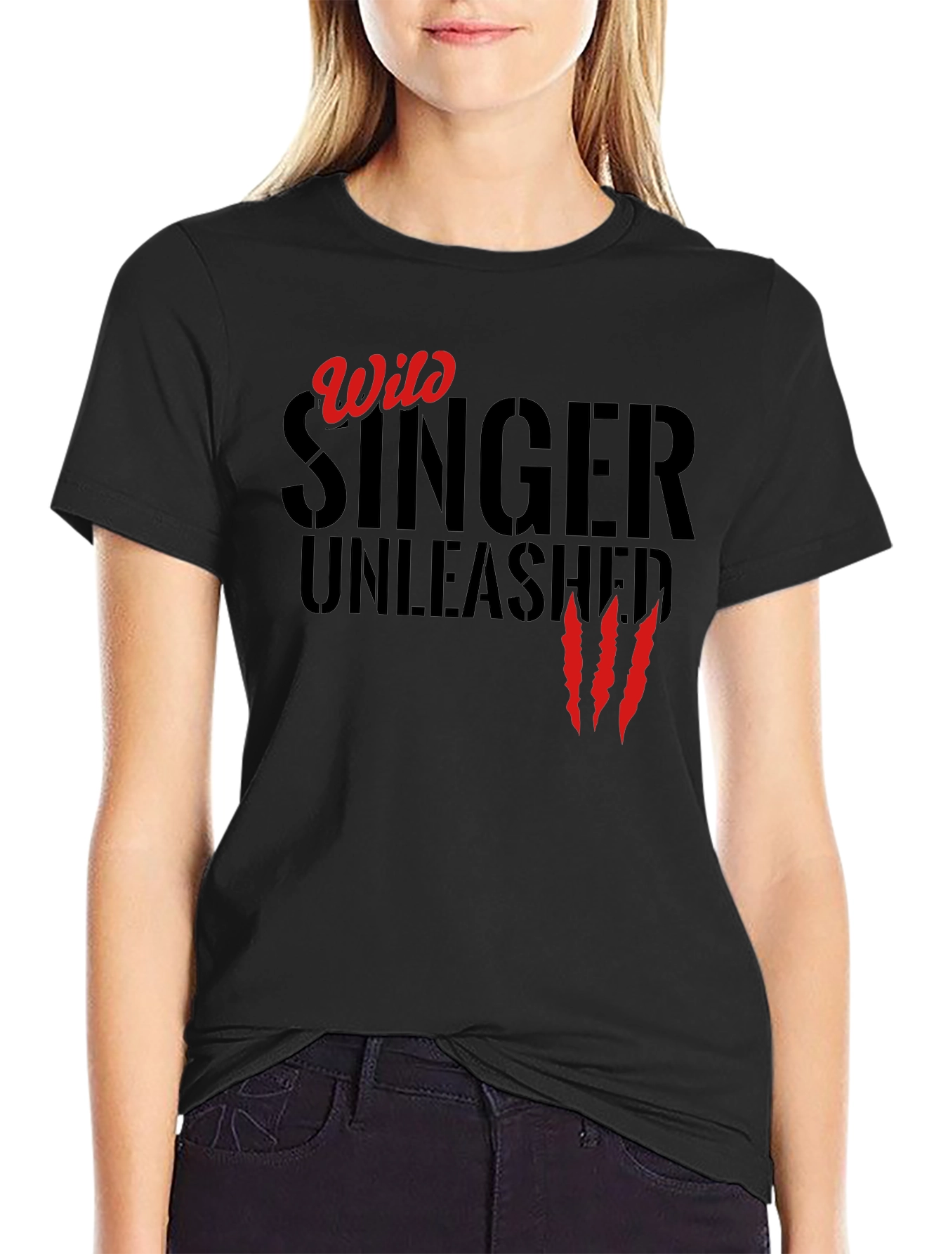 Black Wild Singer Unleashed T-Shirt - Black view 2