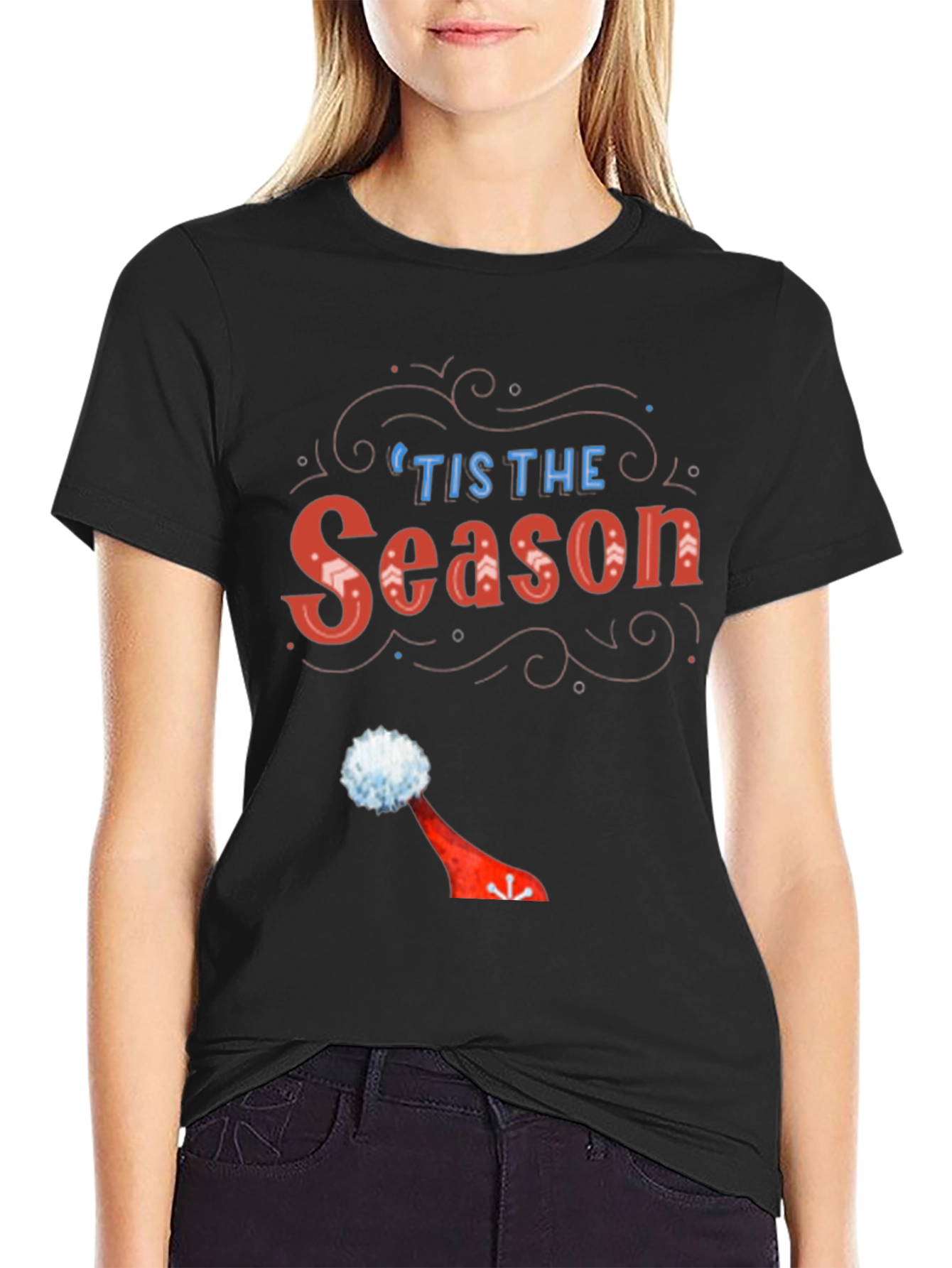 Black Festive 'Tis the Season' Graphic Tee view 2