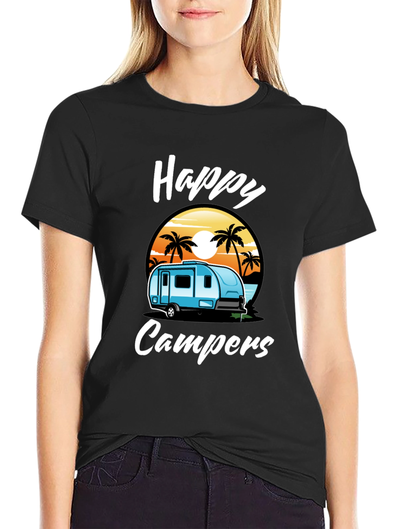 Black Happy Campers Graphic Tee view 2