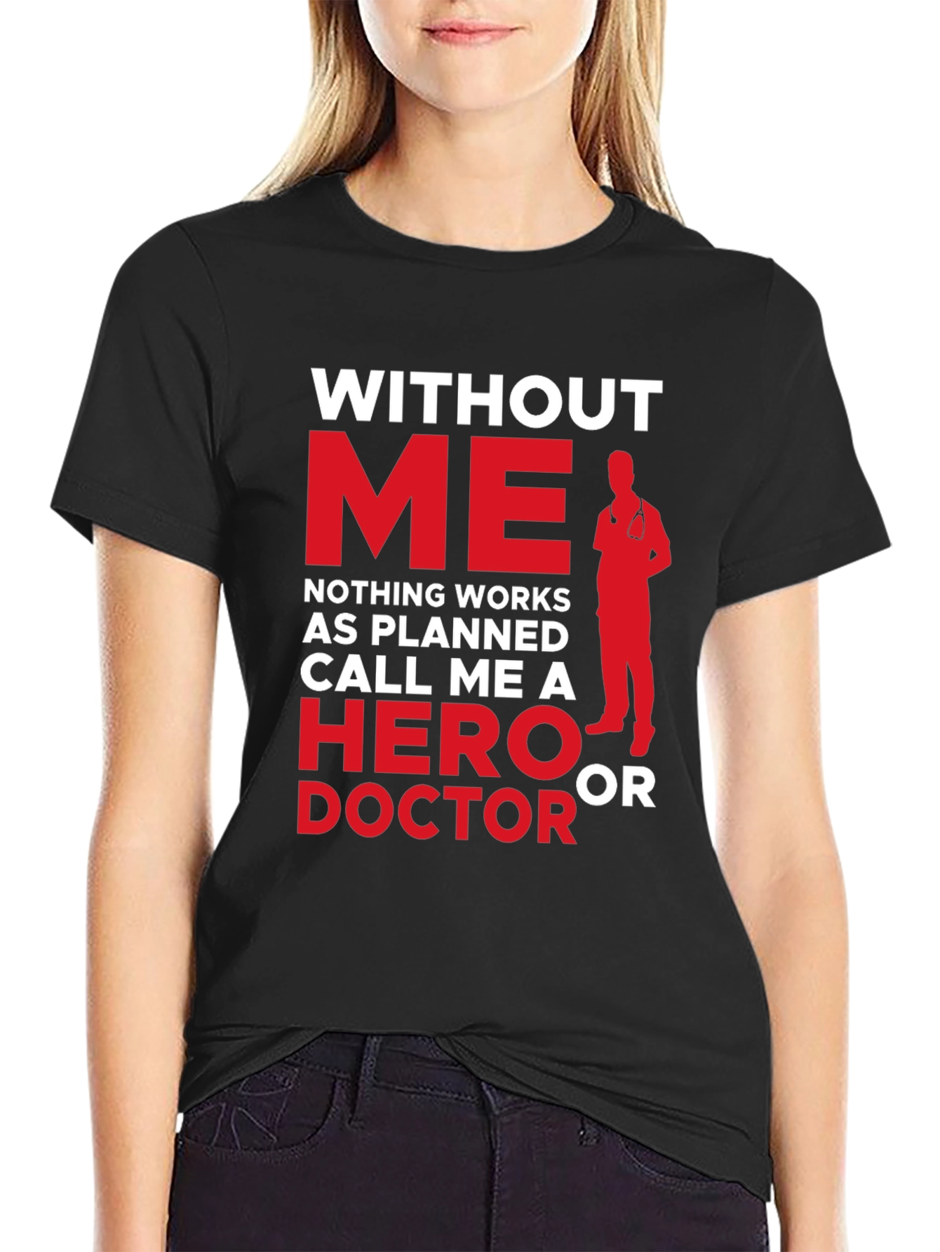 Black Hero Doctor Graphic Tee - Essential Workers Apparel view 2