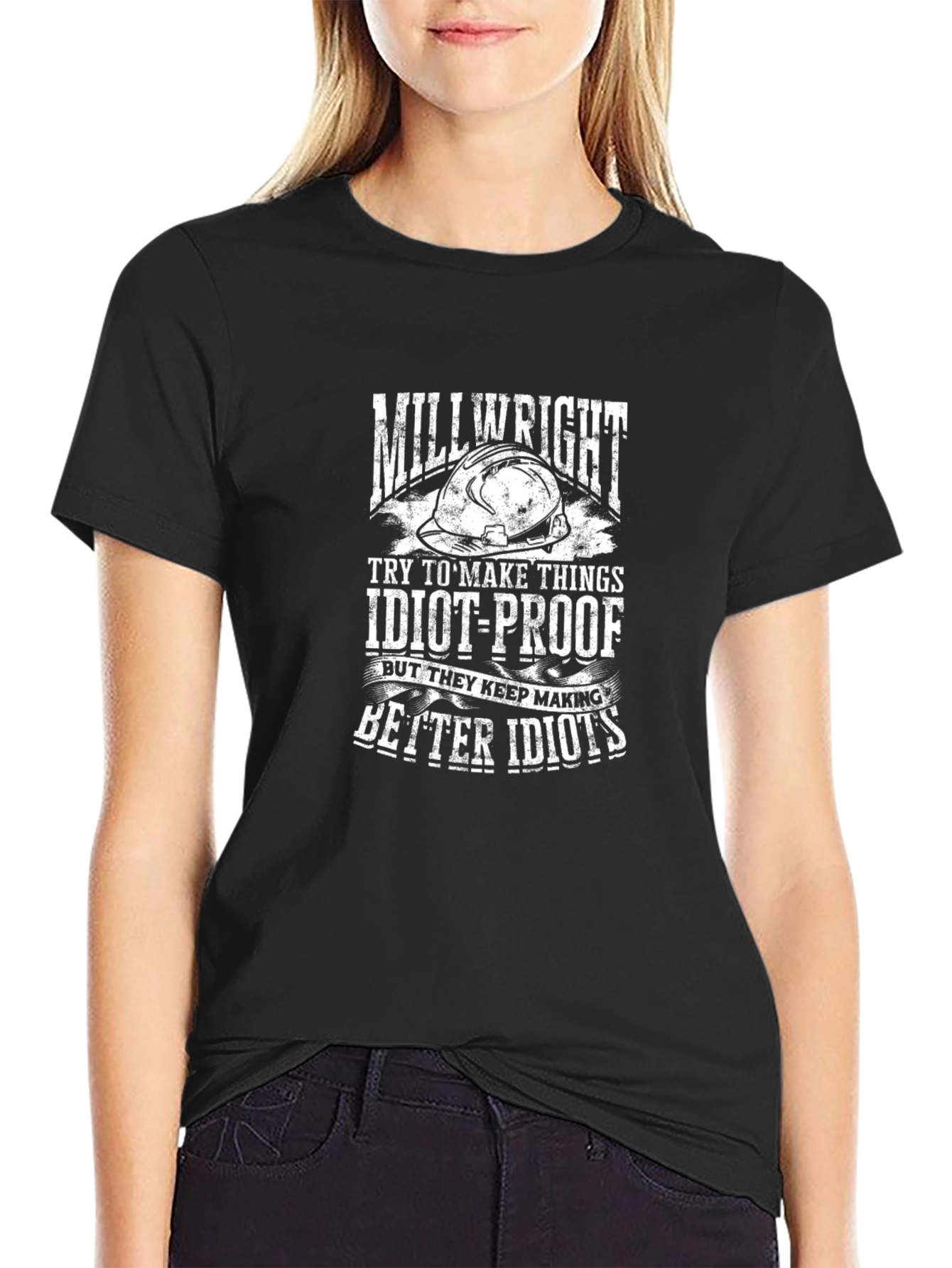 Black Millwright Idiot-Proof Black Graphic T-Shirt view 2