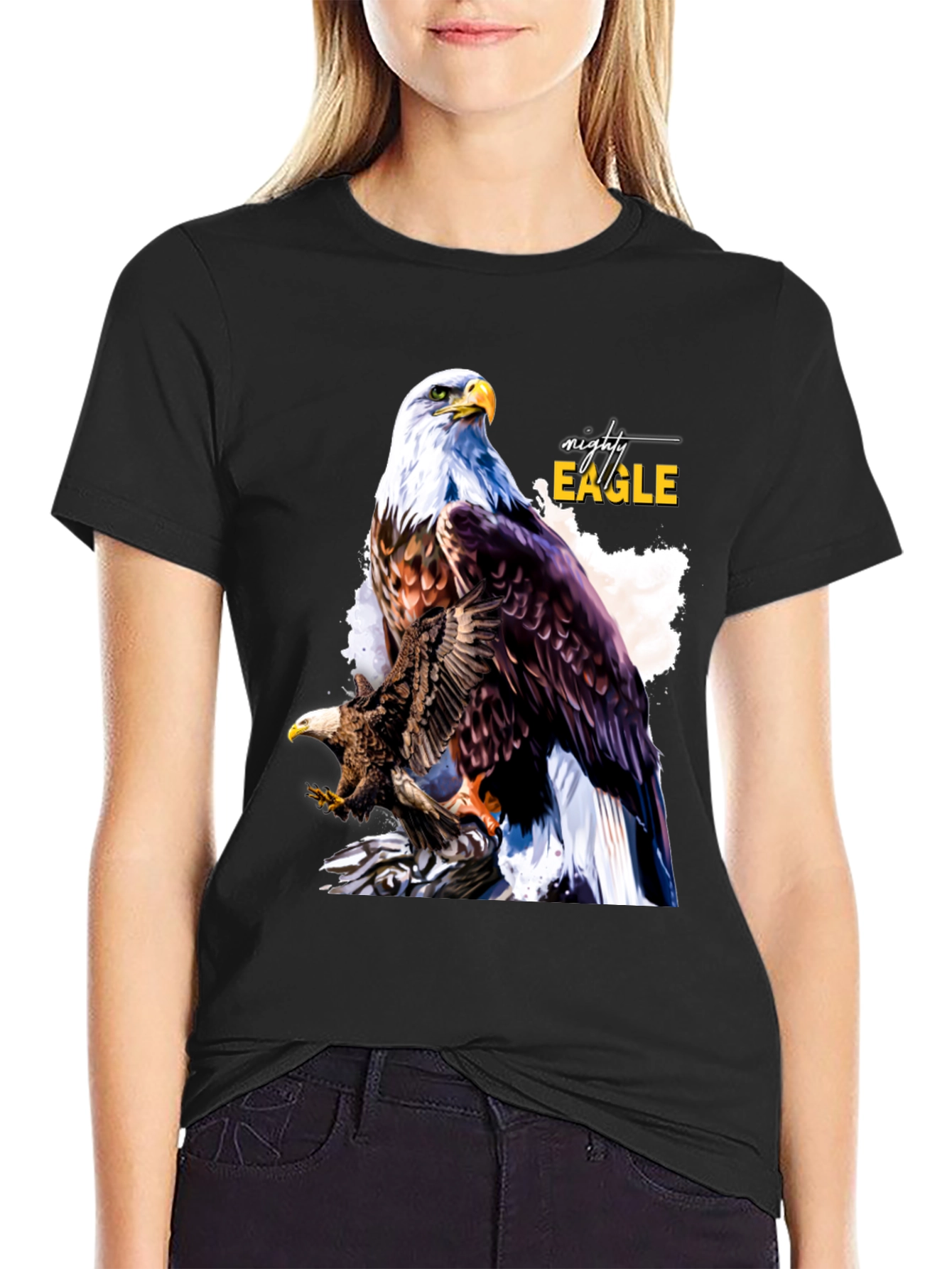Black Mighty Eagle Graphic Tee - Men's Black T-Shirt view 2