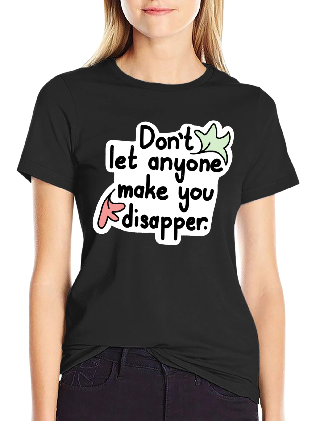 Black Don't Disappear Graphic Tee - Black view 2