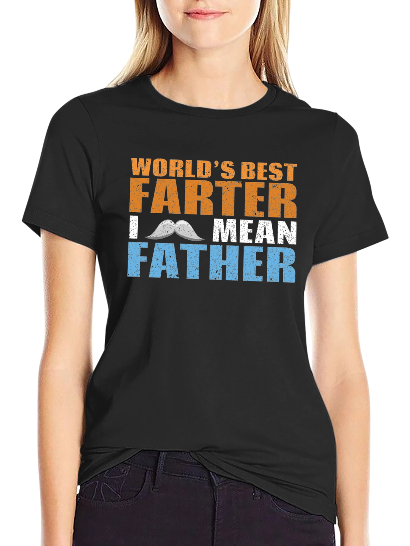 Black World's Best Farter I Mean Father T-Shirt view 2