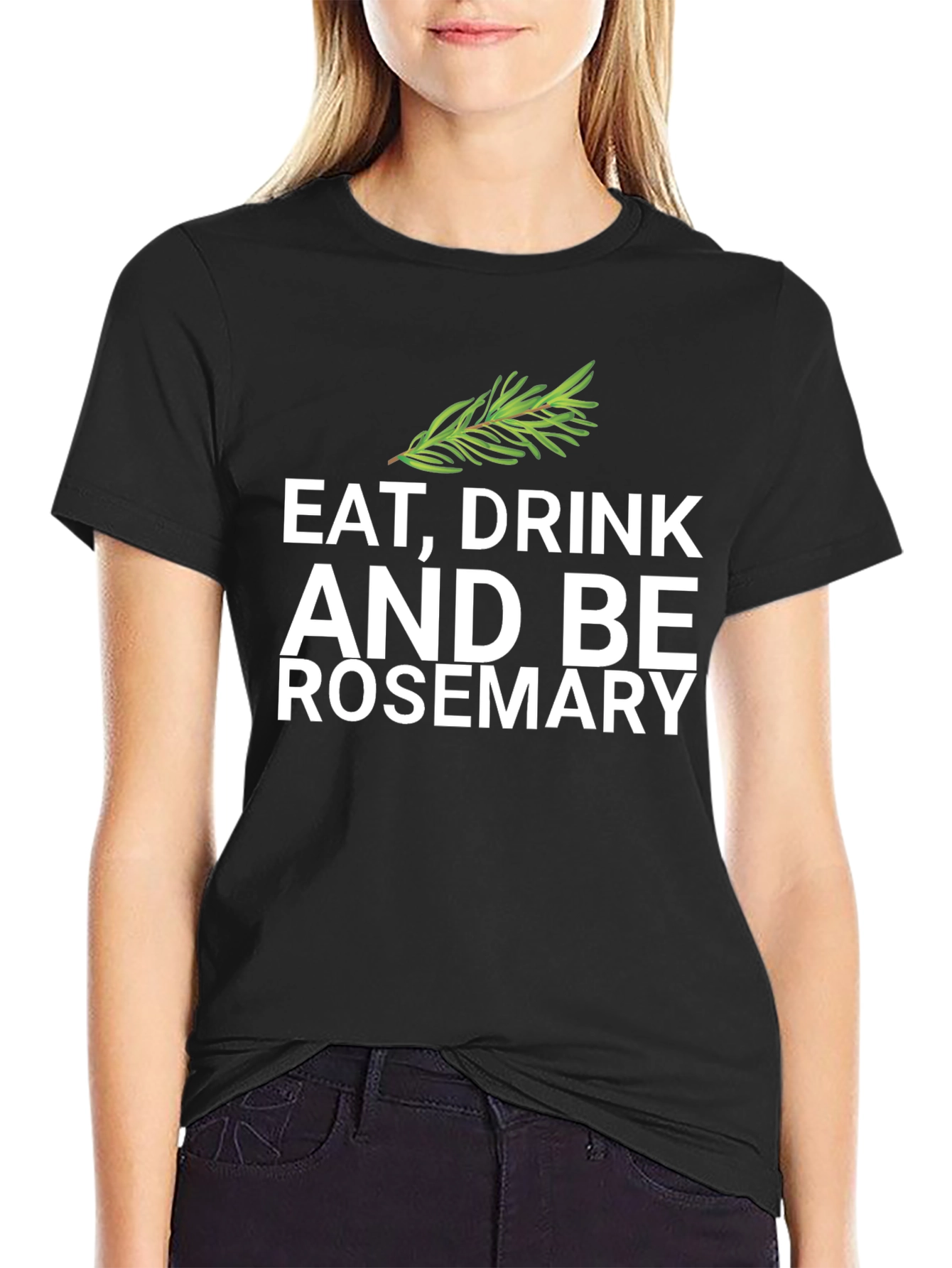 Black Eat, Drink, and Be Rosemary Black Graphic Tee view 2