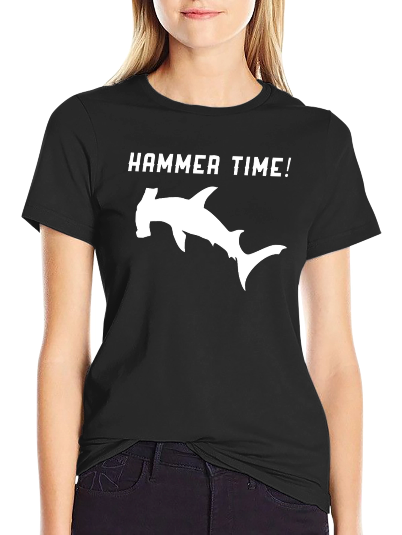Black Hammer Time Shark Graphic Tee - Black view 2