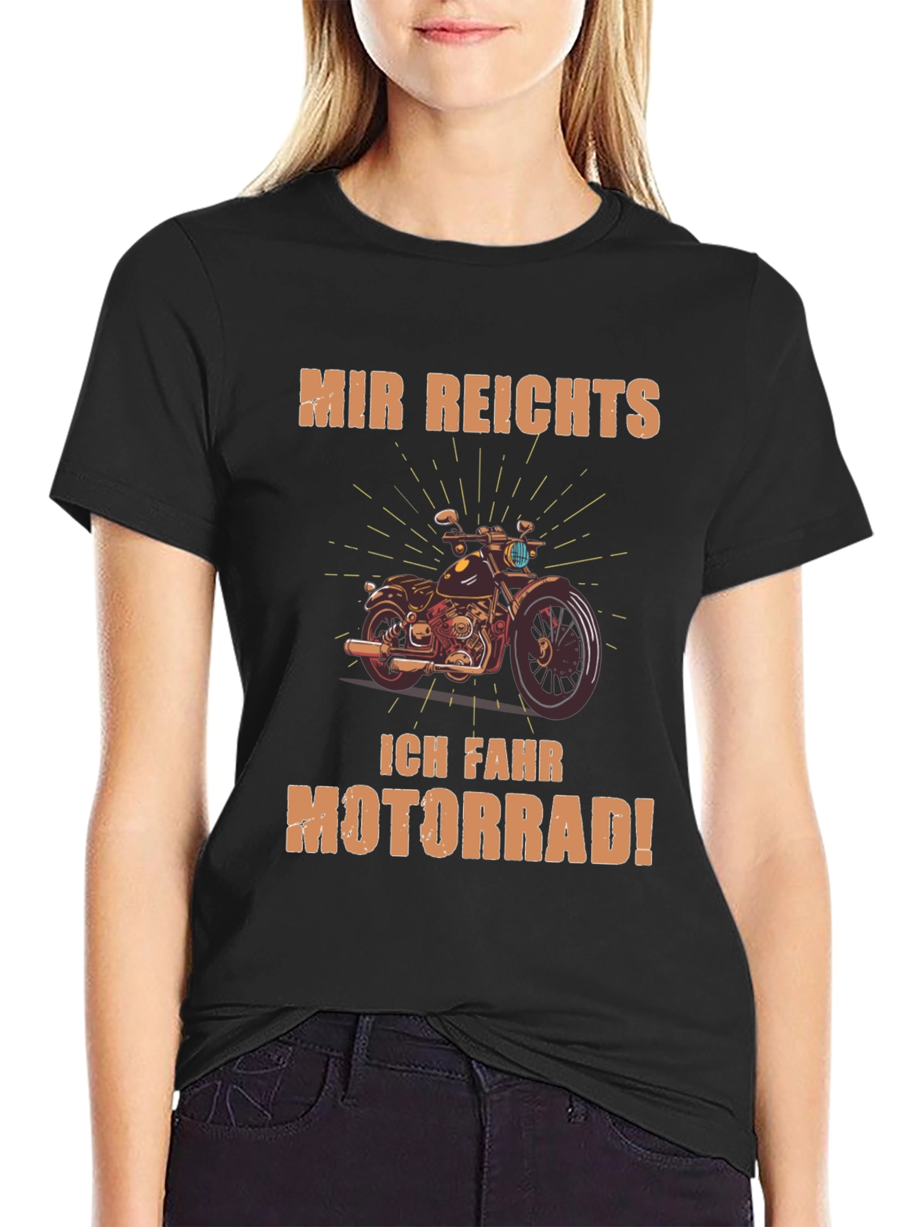 Black Mir Reichts Ich Fahr Motorrad T-Shirt view 2