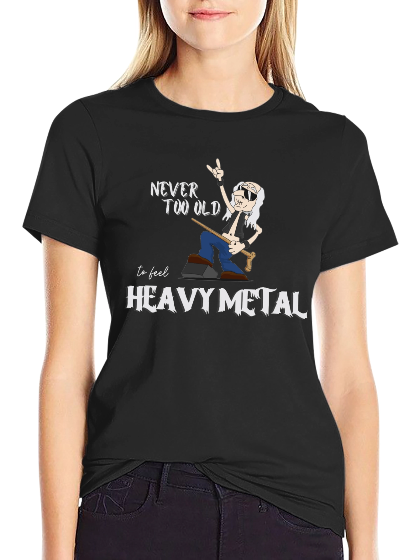 Black Never Too Old Heavy Metal T-Shirt view 2