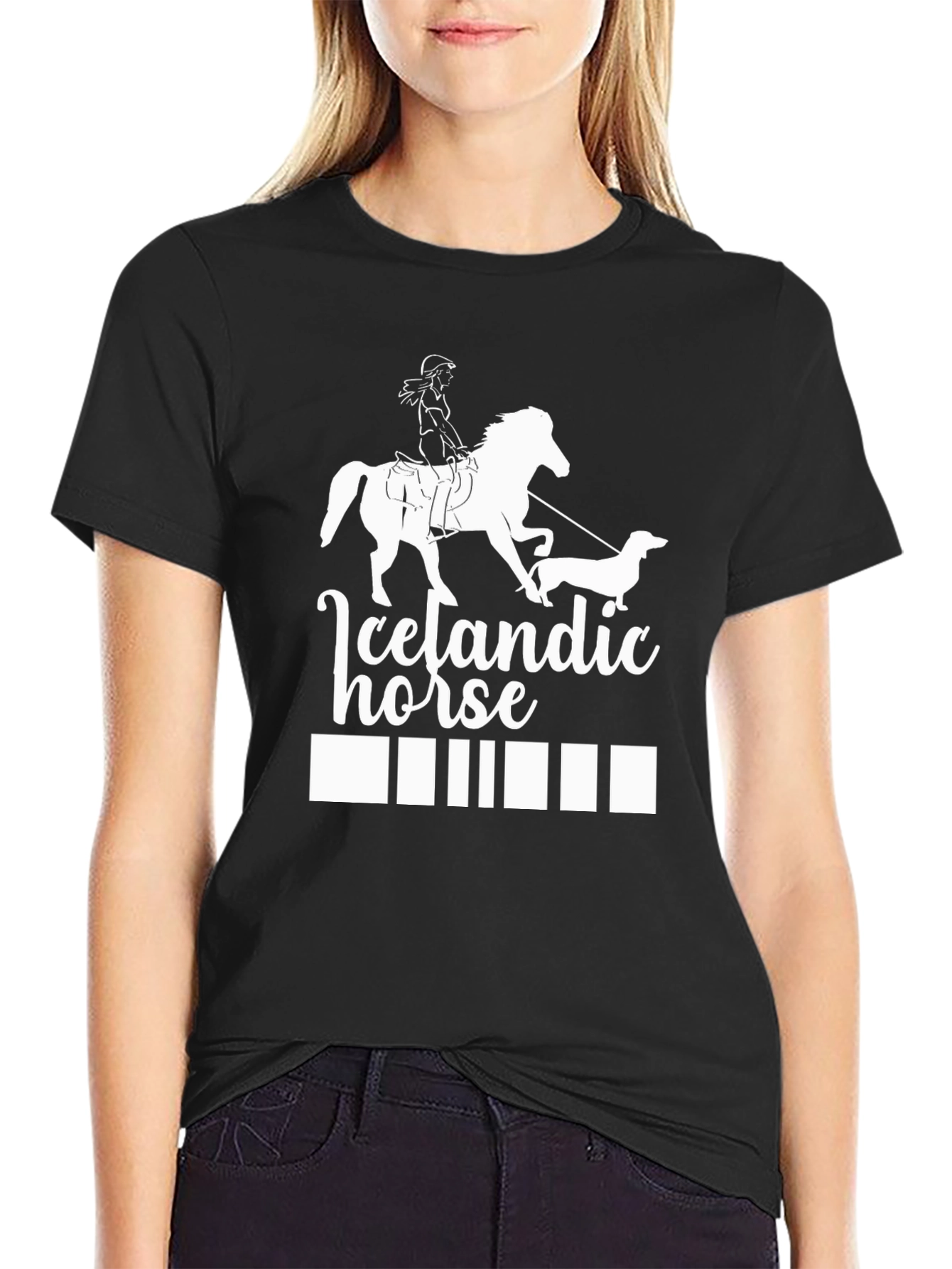 Black Icelandic Horse T-Shirt - Equestrian Style view 2