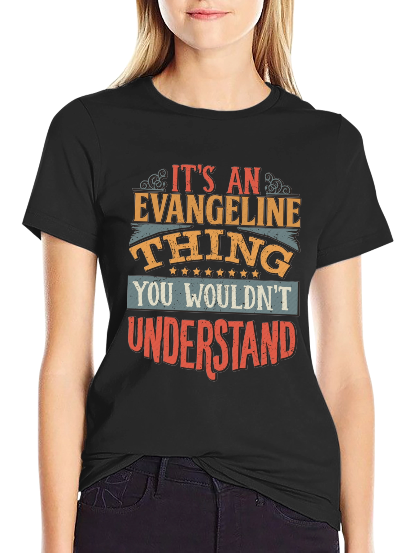 Black It's An Evangeline Thing T-Shirt view 2