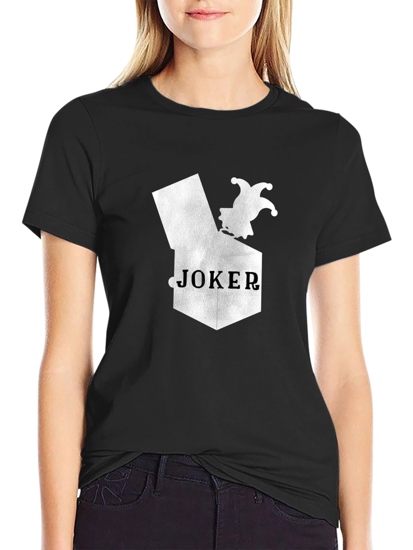 Black Joker in a Box Graphic Tee - Black Cotton T-Shirt view 2
