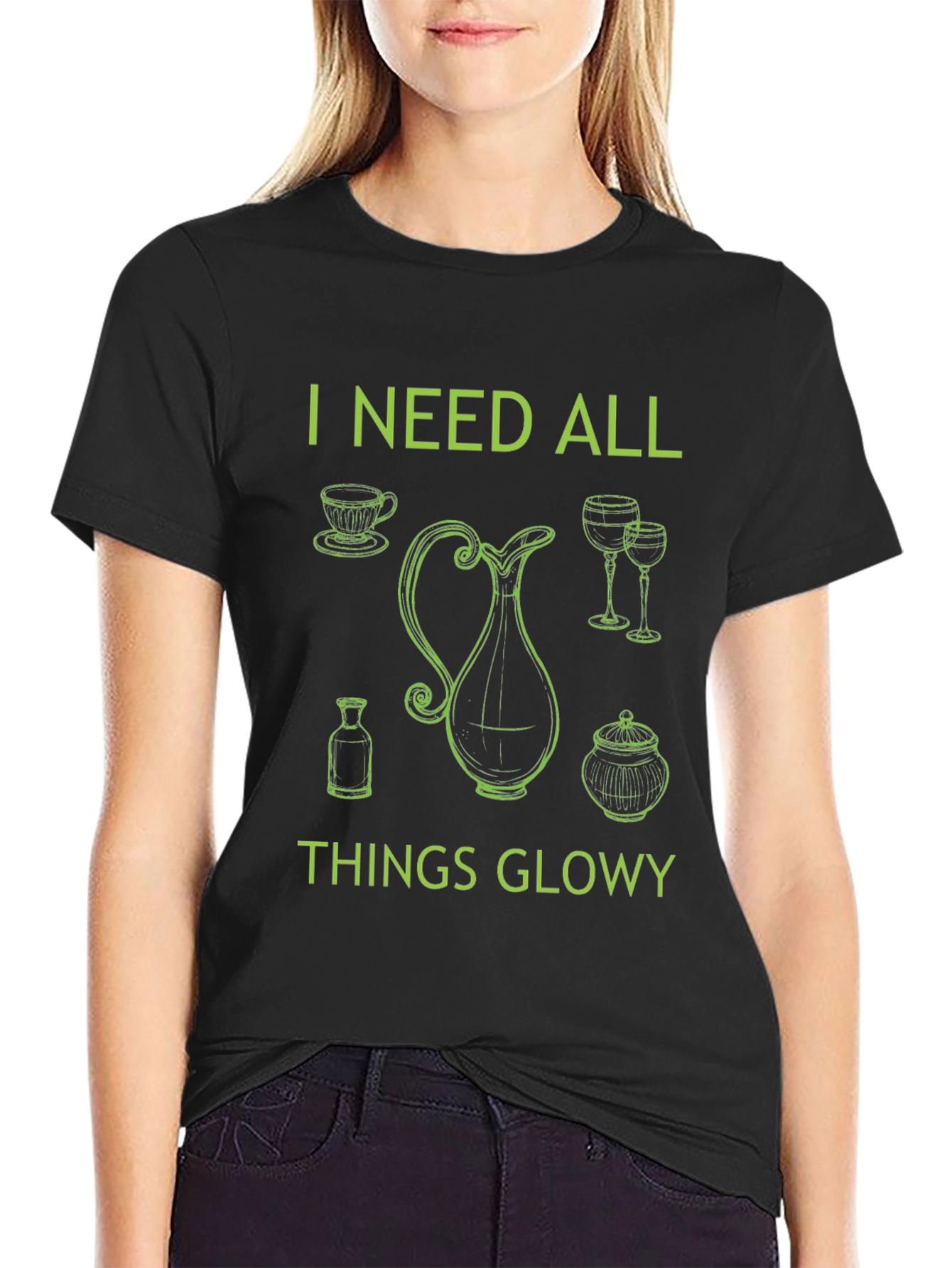 Black I Need All Things Glowy T-Shirt - Black view 2