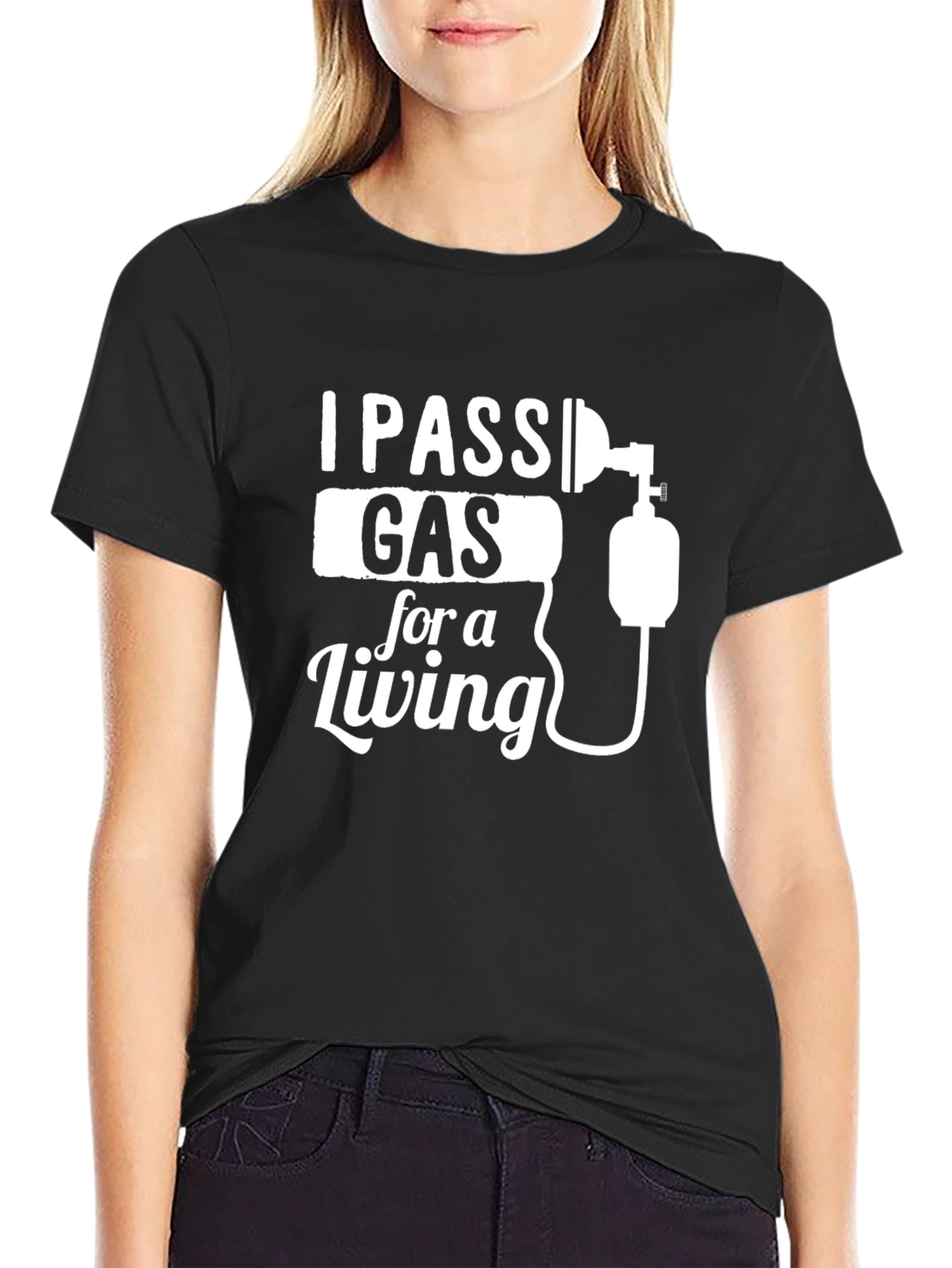 Black I Pass Gas For A Living Graphic T-Shirt view 2