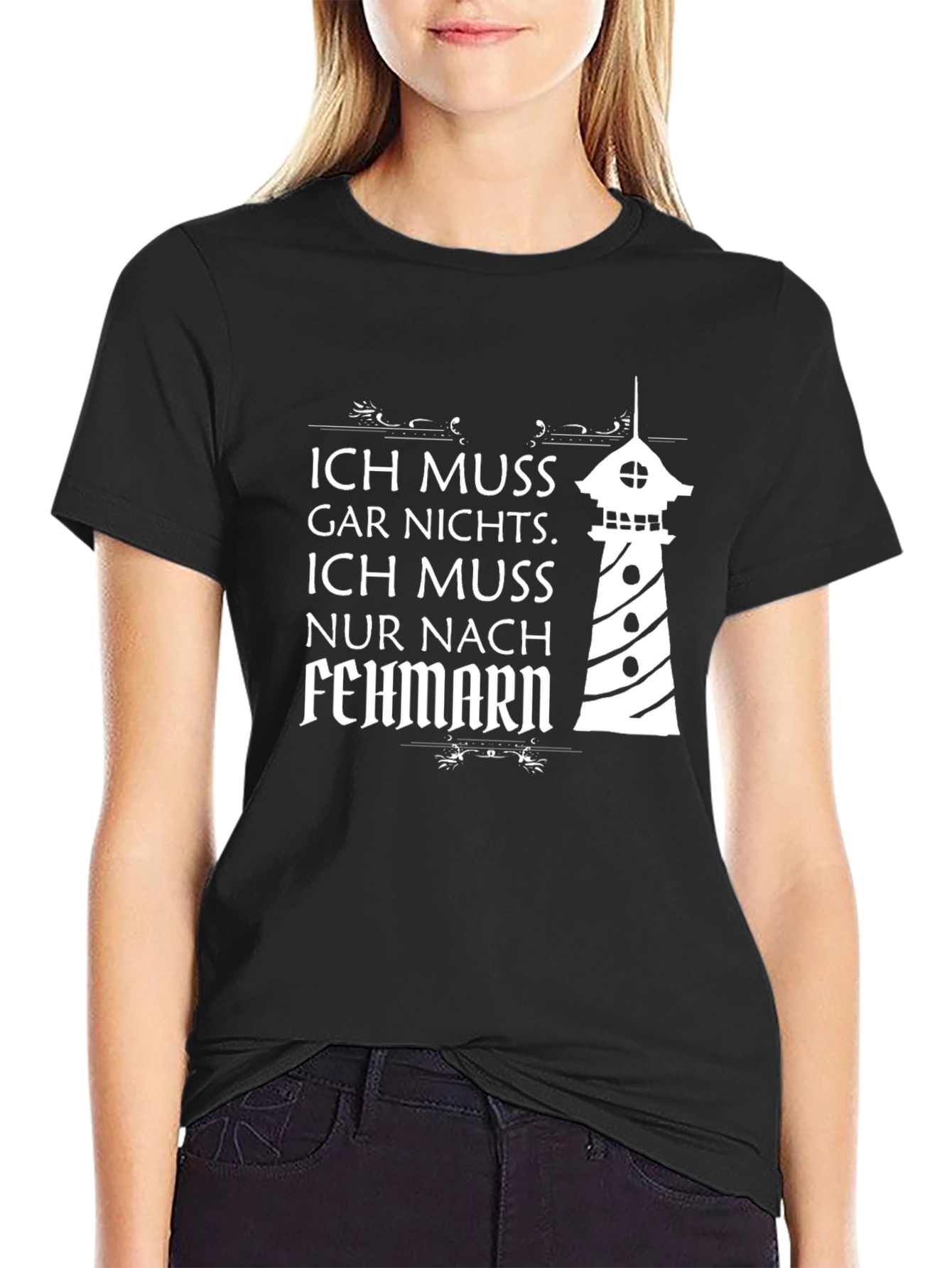 Black Ich Muss Nur Nach Fehmarn T-Shirt view 2