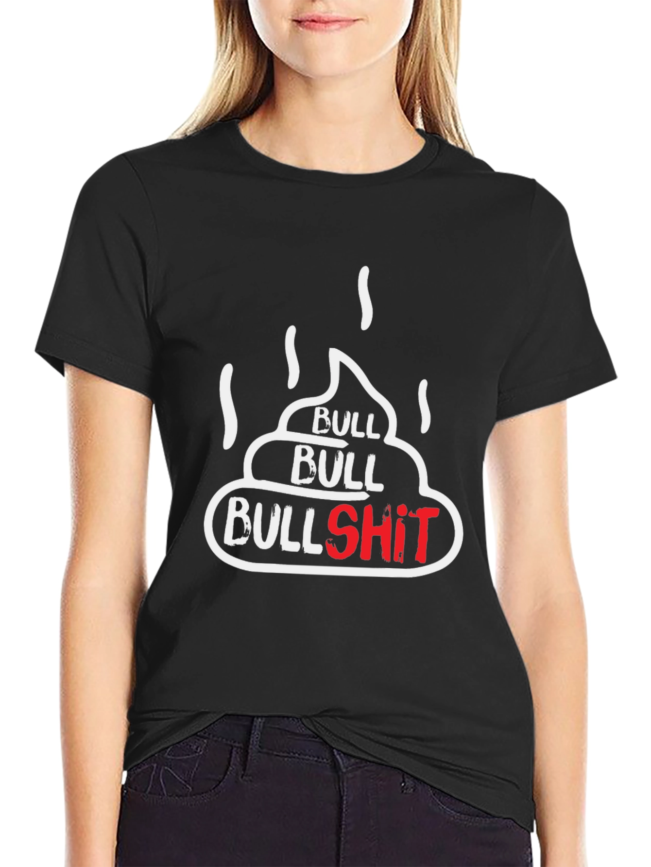 Black Bullshit T-Shirt - Humorous Graphic Tee view 2
