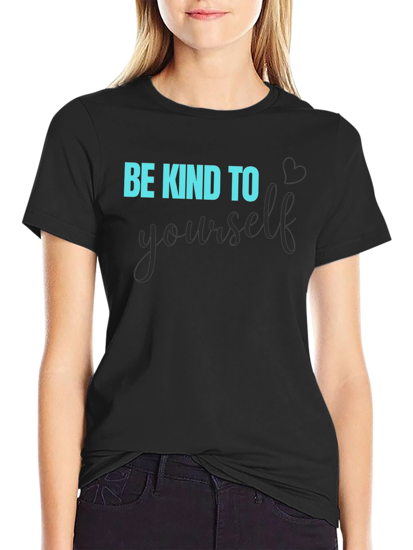 Black Be Kind To Yourself Black Graphic Tee view 2