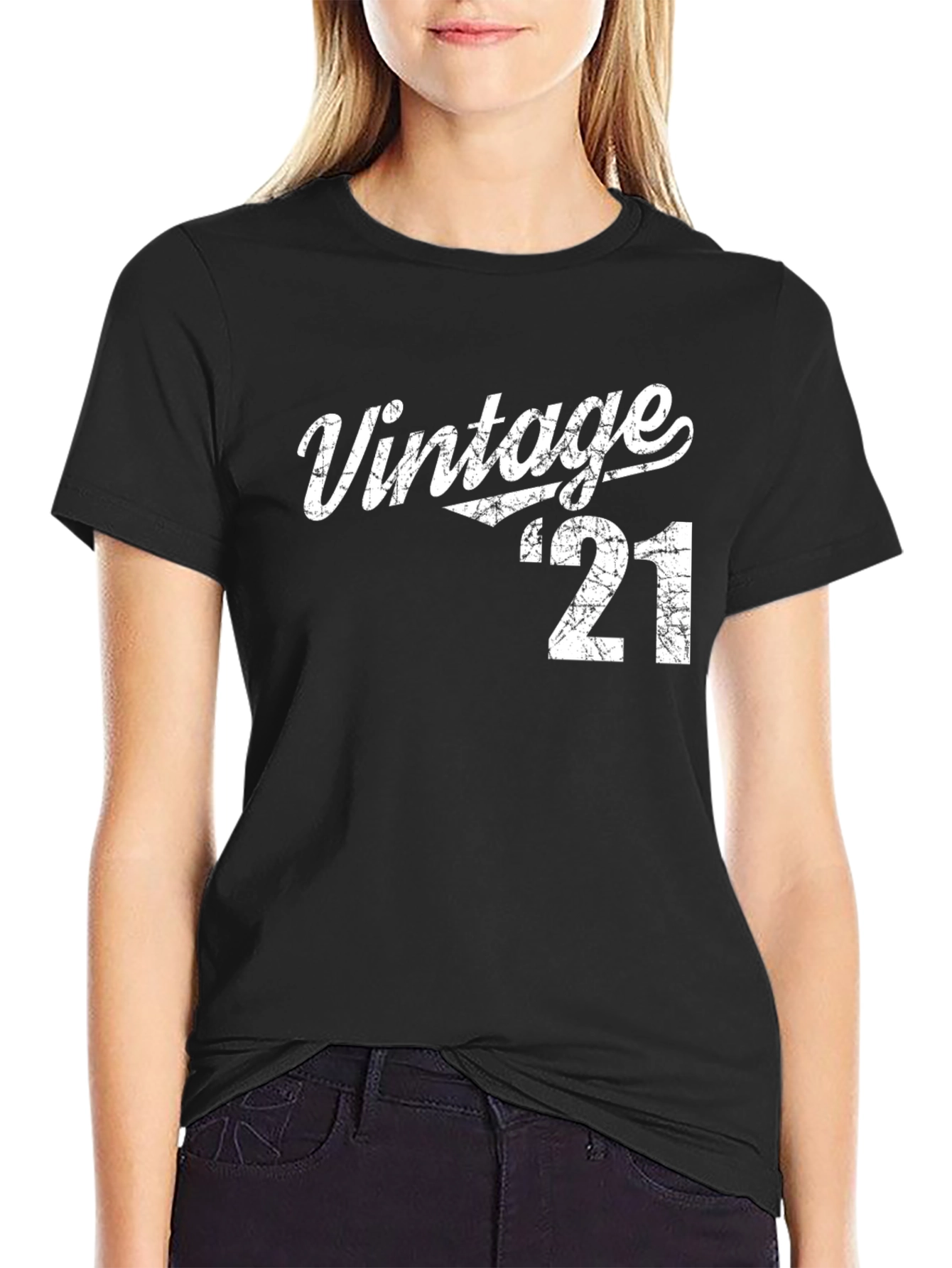 Black Vintage 21 Graphic Tee - Black view 2