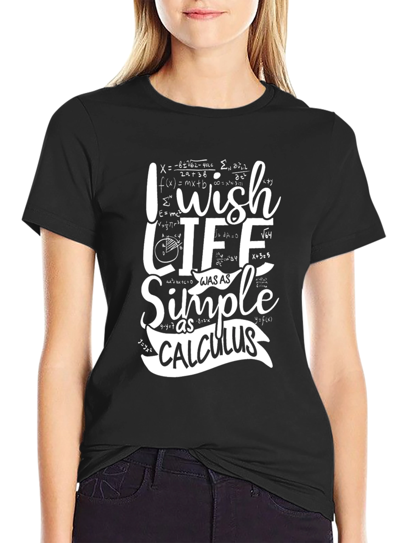 Black I Wish Life Was As Simple As Calculus T-Shirt view 2
