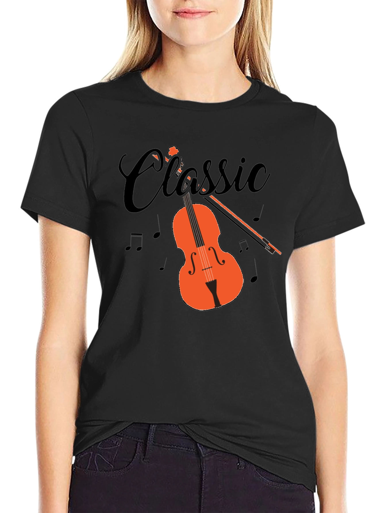 Black Classic Music T-Shirt view 2