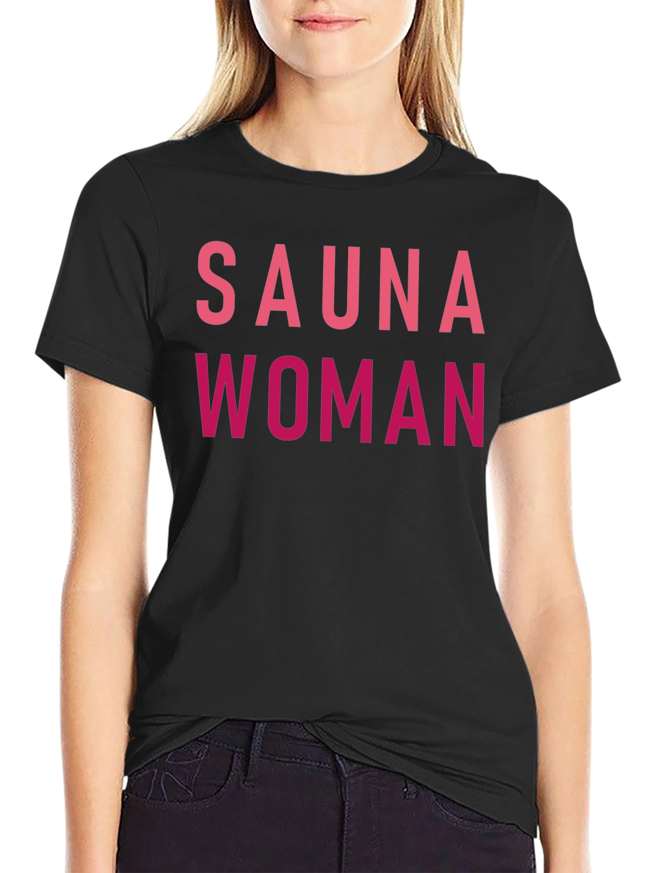 Black Sauna Woman Graphic Tee - Black view 2
