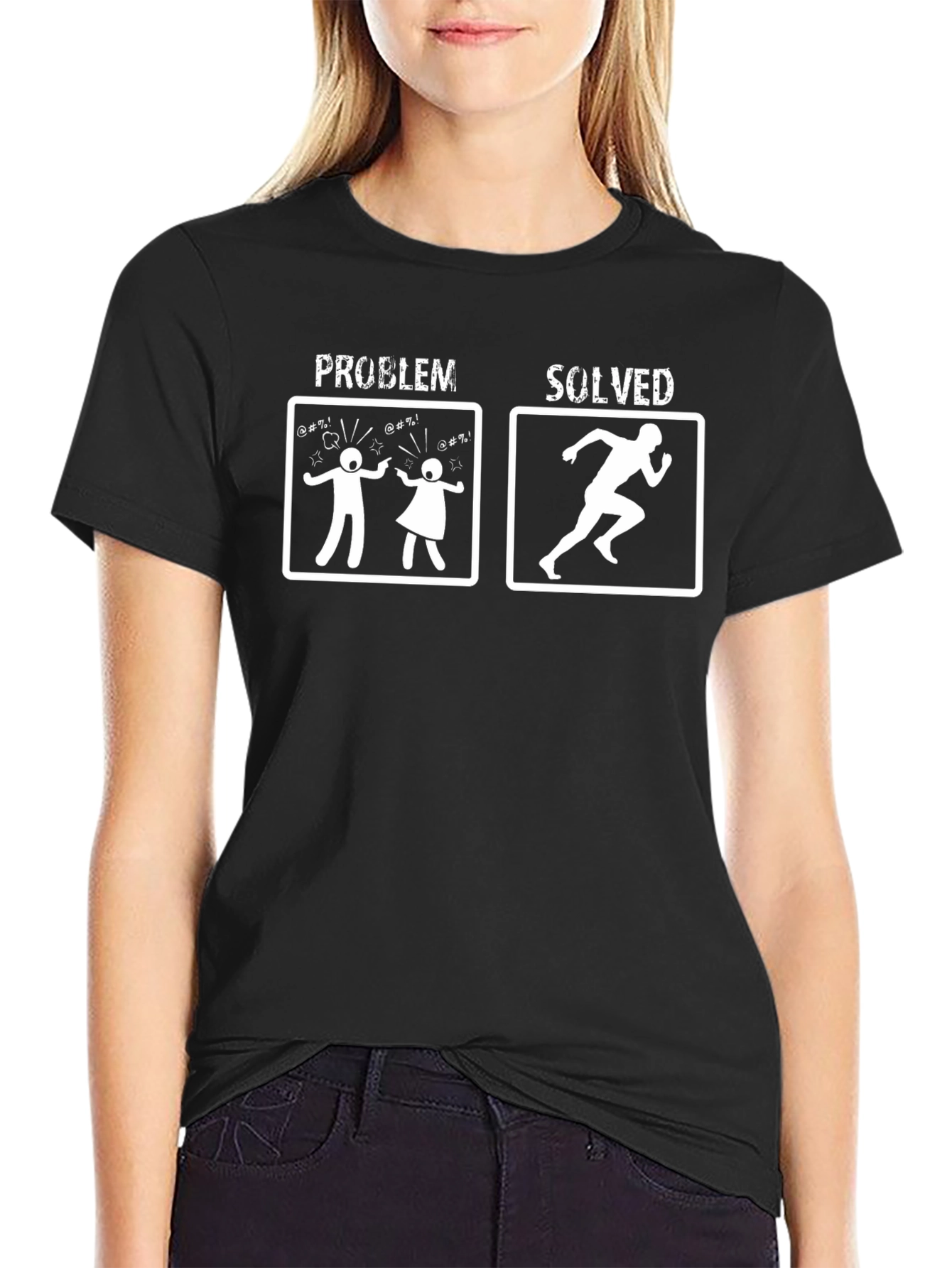 Black Problem Solved Running T-Shirt view 2