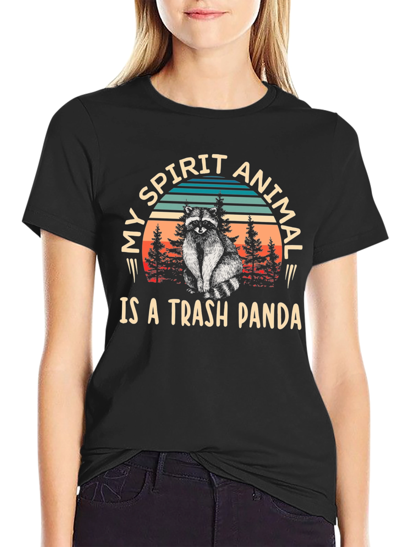 Black Trash Panda T-Shirt - My Spirit Animal Tee view 2