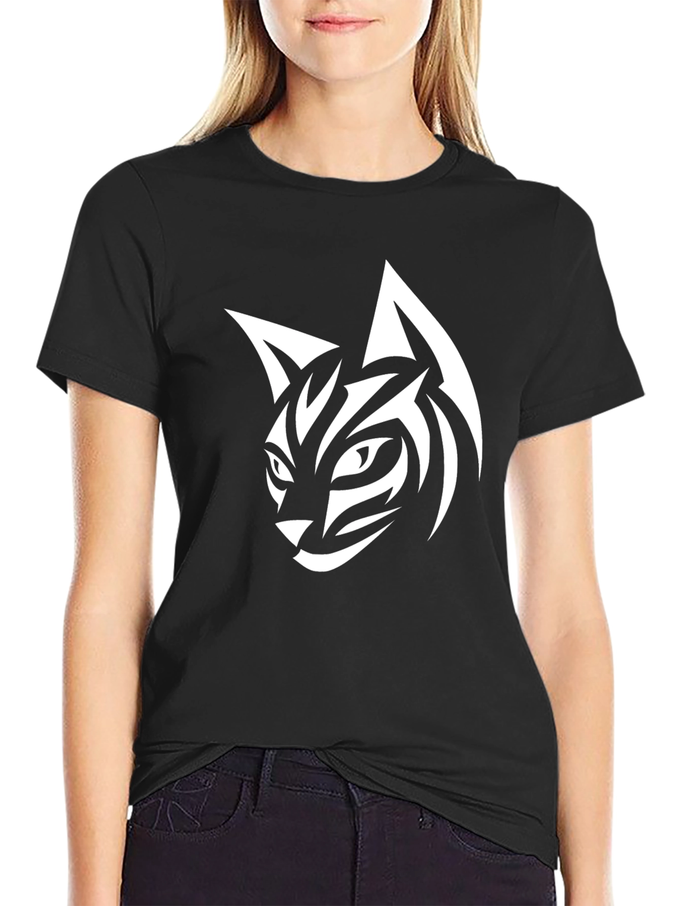 Black Cool Cat Graphic Tee - Black T-Shirt view 2