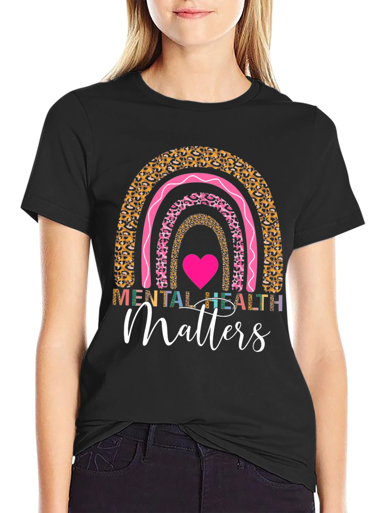 Black Mental Health Matters Rainbow Graphic Tee view 2