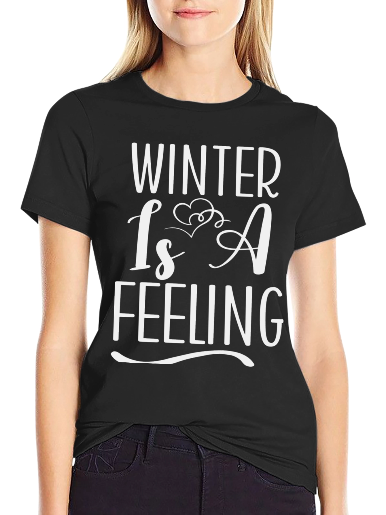 Black Winter is a Feeling T-Shirt Black view 2