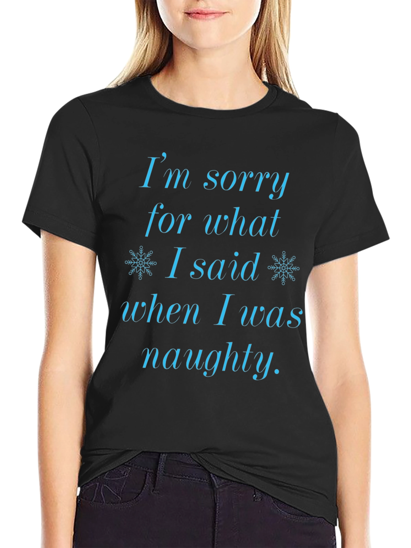 Black Naughty Apology T-Shirt view 2