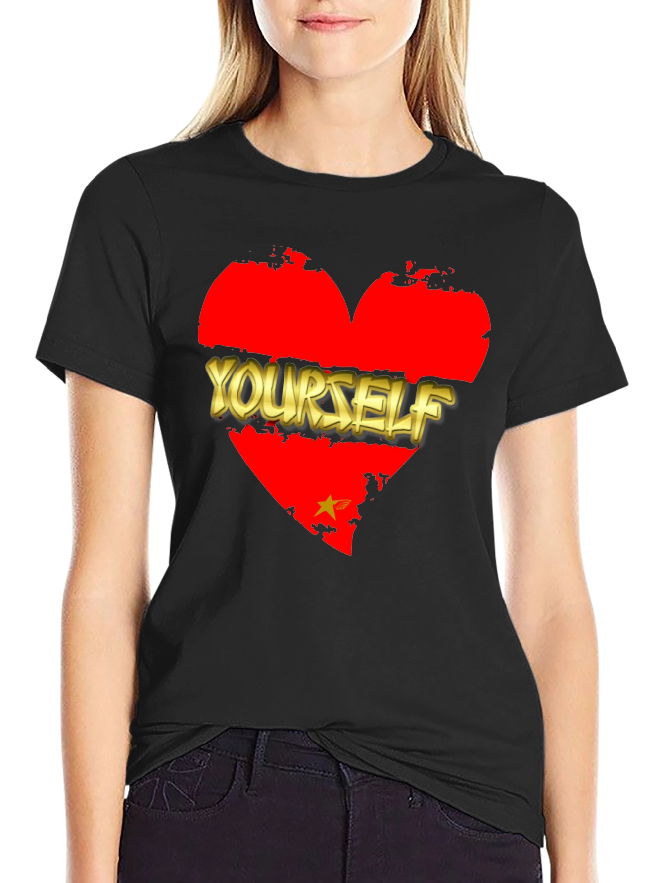 Black Love Yourself Graphic T-Shirt - Black view 2