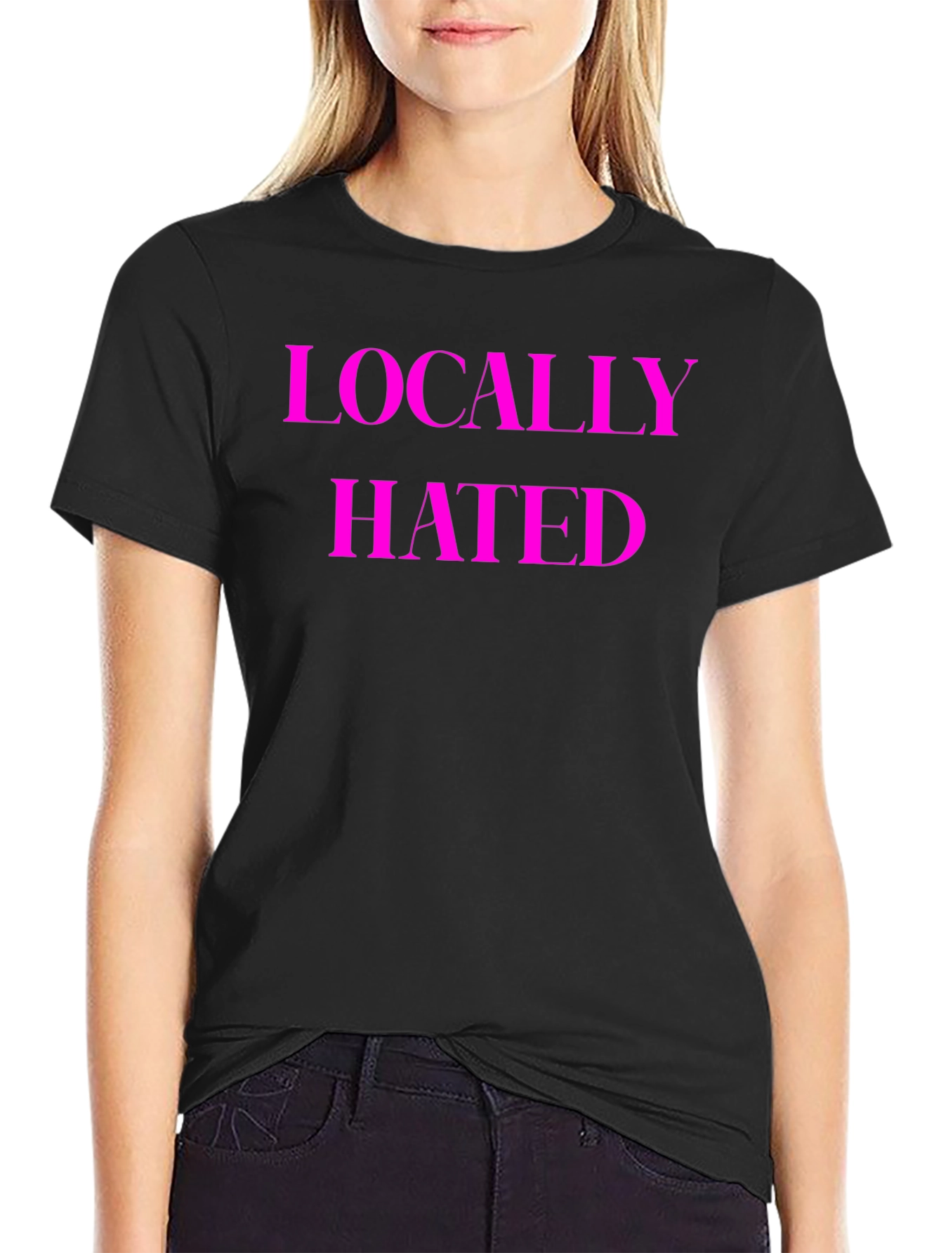 Black Locally Hated Tee - Bold Statement Shirt view 2