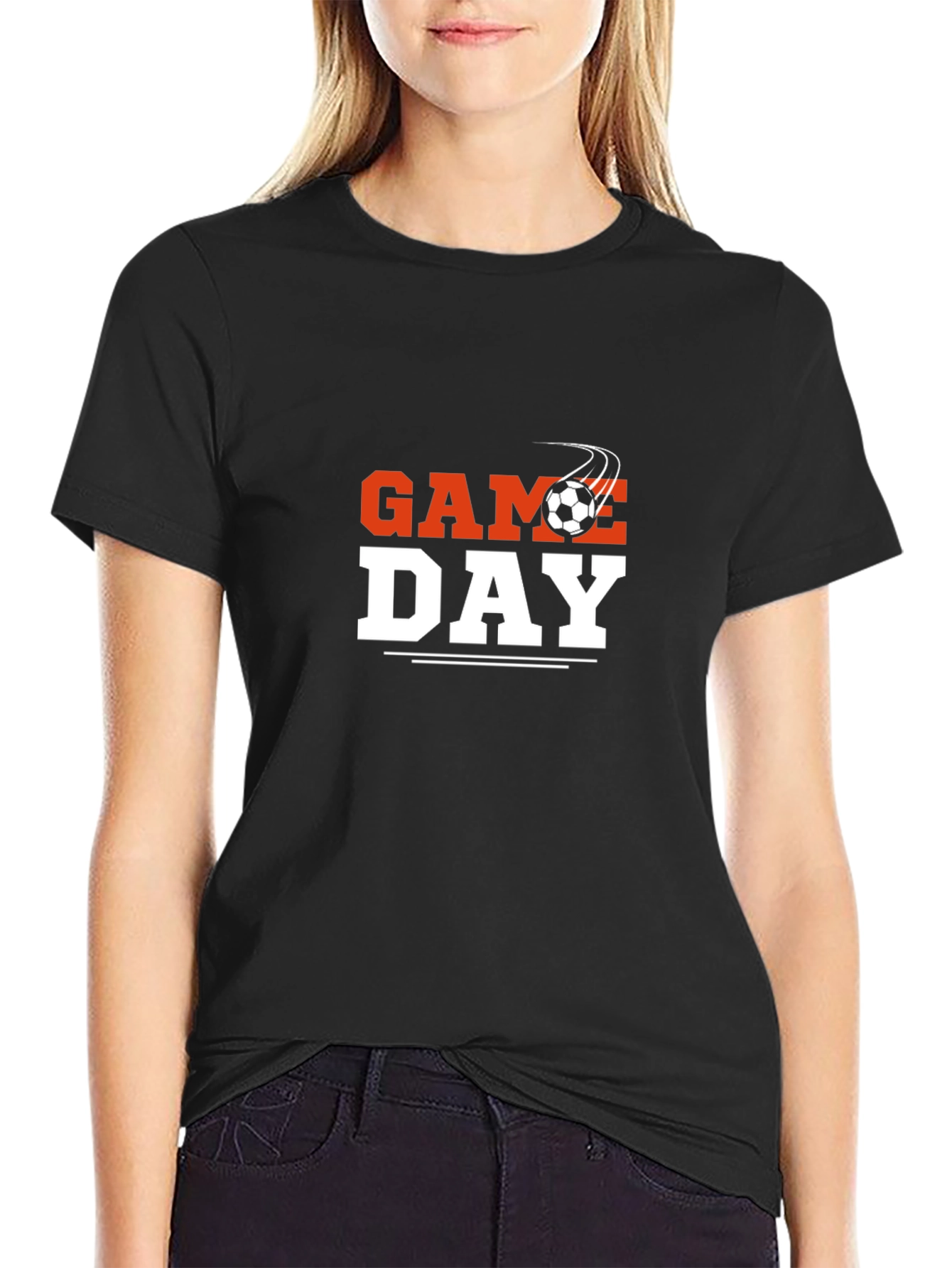 Black Game Day Soccer Graphic Tee view 2